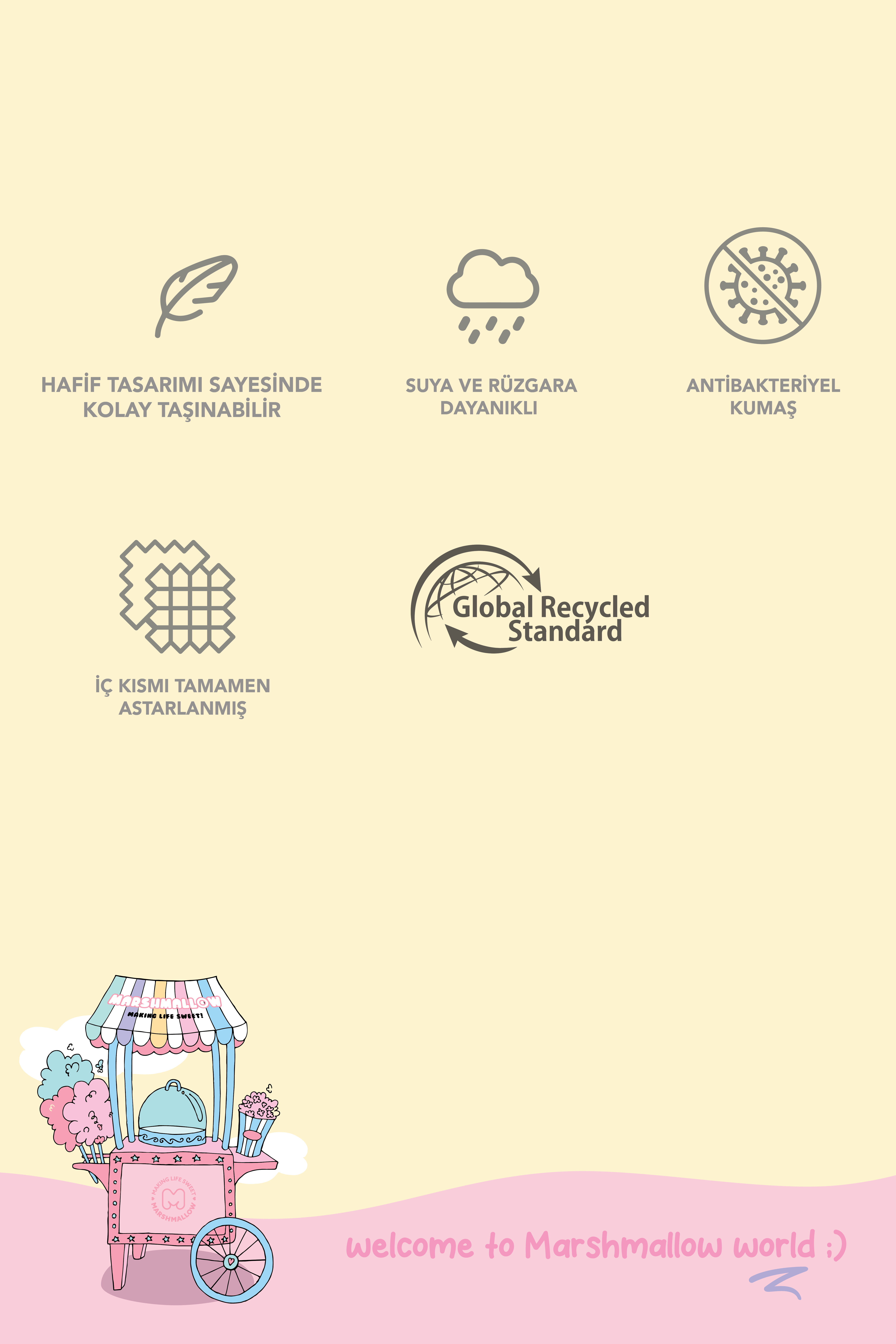Marshmallow Backpack Caramello Sırt Çantası