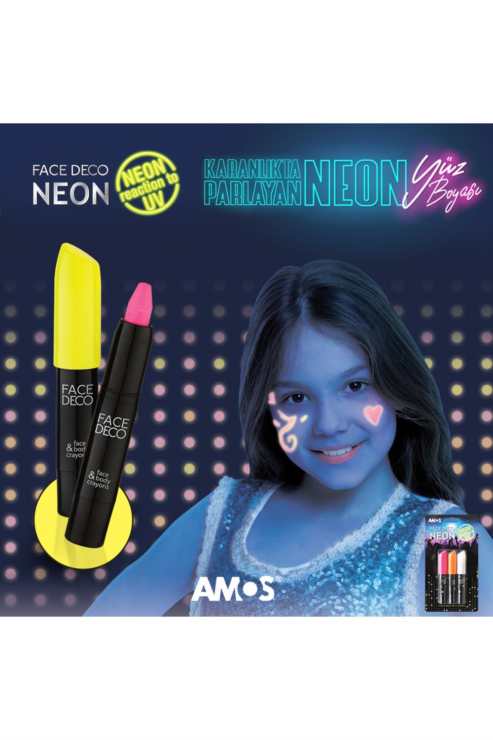 Neon Gece Parlayan Yüz Boyası - 3lü Set