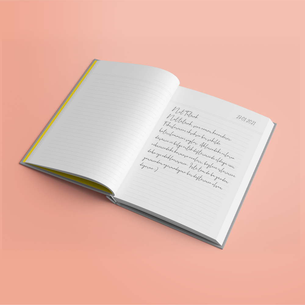 Not Dalgalı Renkli Çizgili Defter