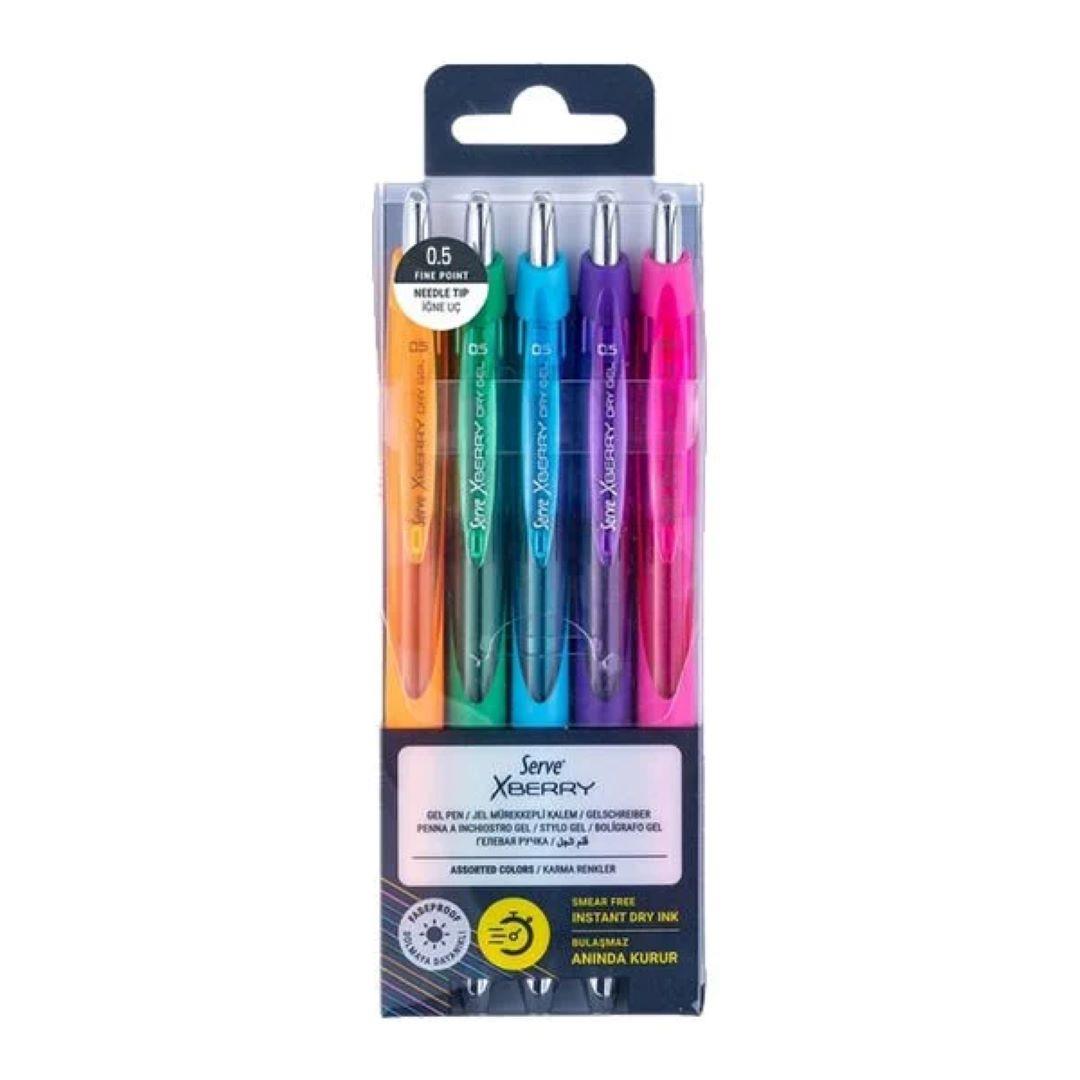 Serve Xberry 0,5 mm 5 li Pet İğne Jel Kalem