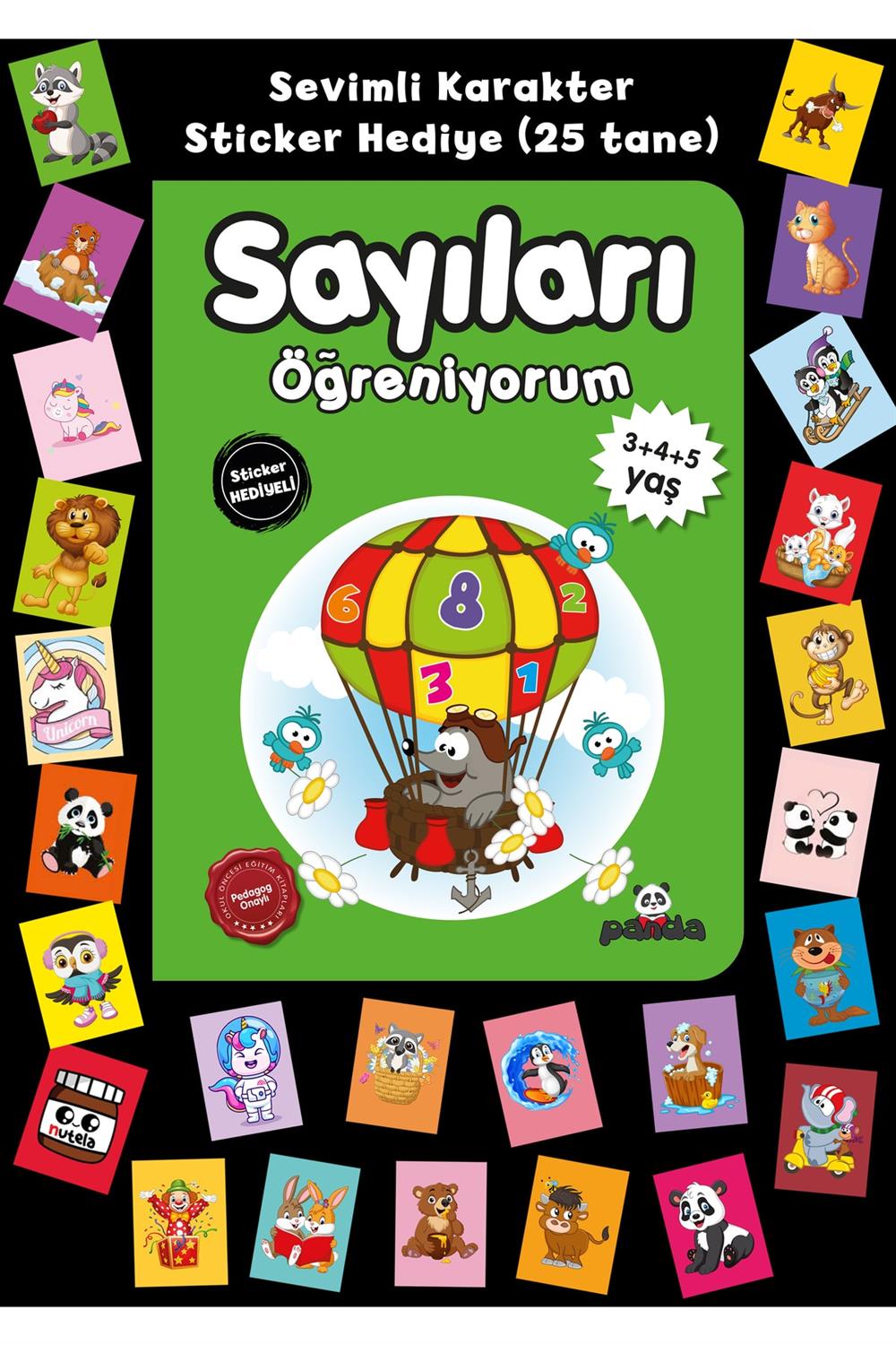 Stickerlı 3+4+5 Yaş Sayıları Öğreniyorum