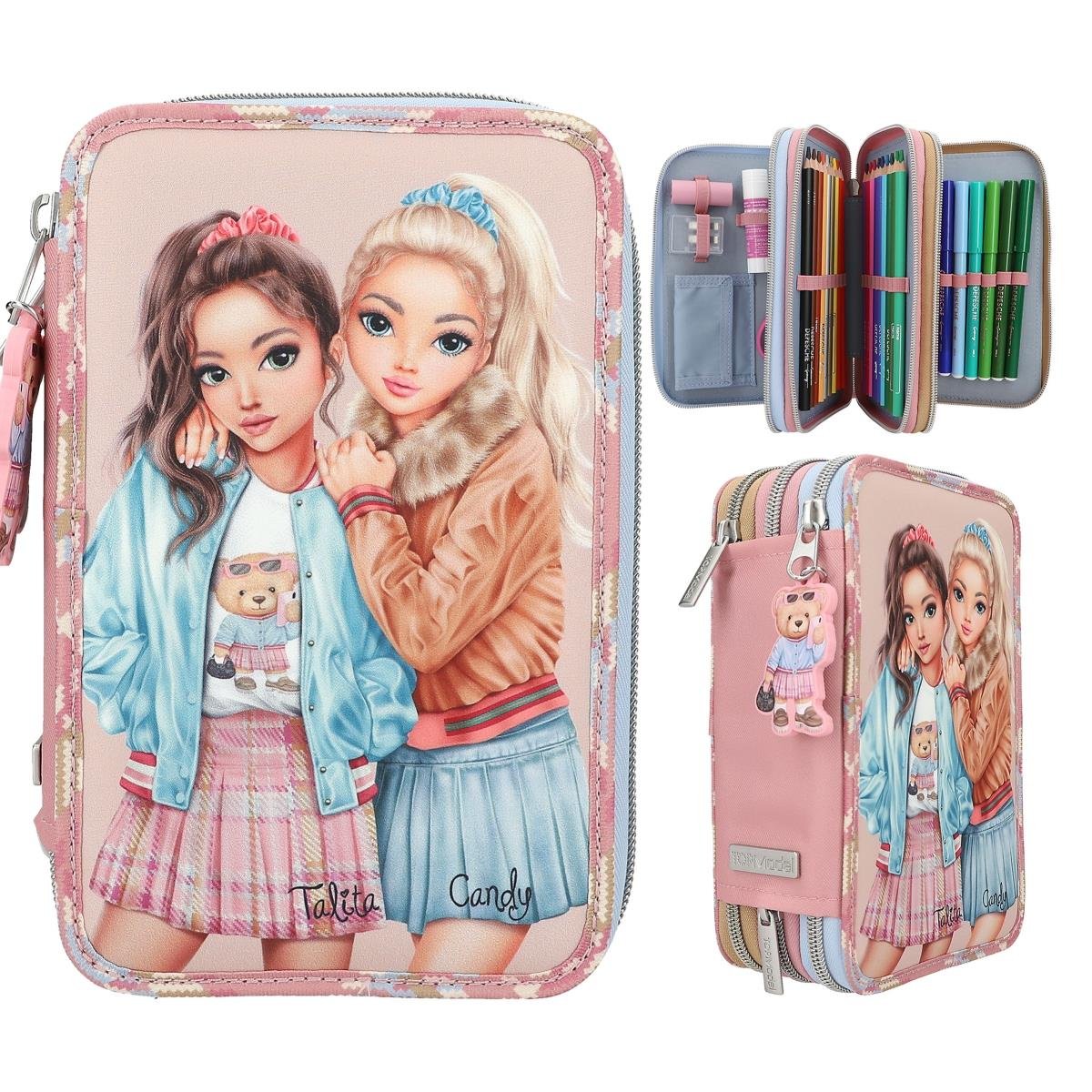 TopModel Triple Pencil Case Team Teddy