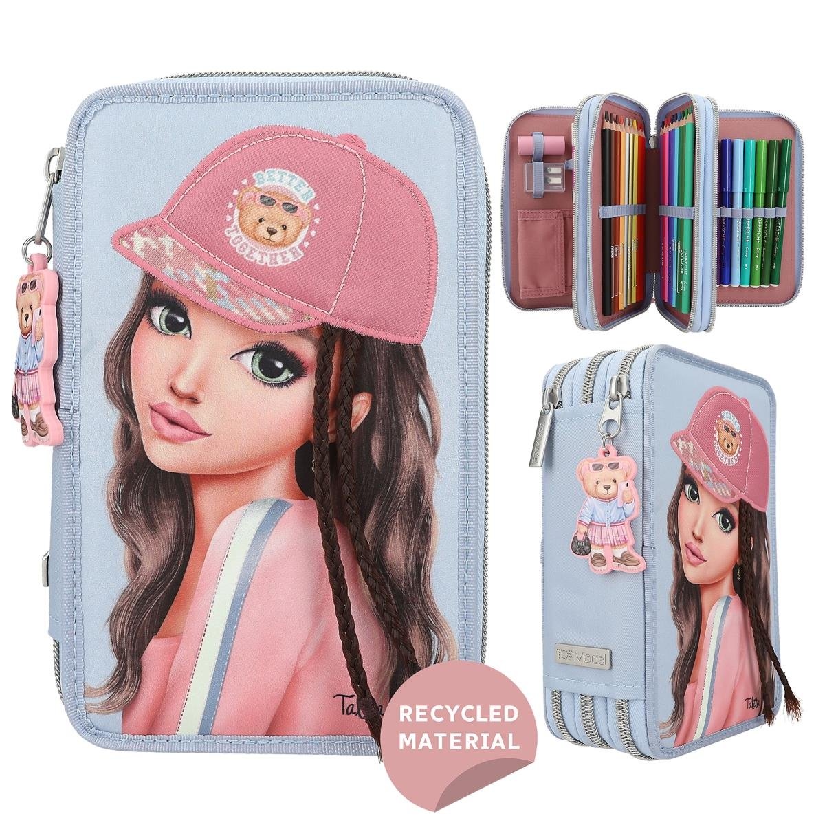 TOPModel Triple Pencil Case with Application TEAM TEDDY