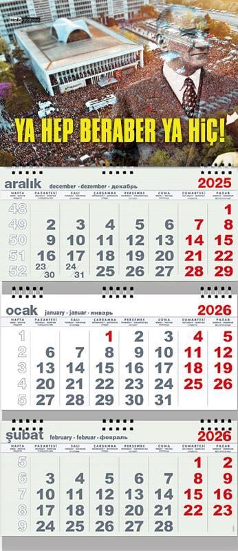 Ya Hep Beraber Ya Hiç 2026 Gemici Duvar Takvimi