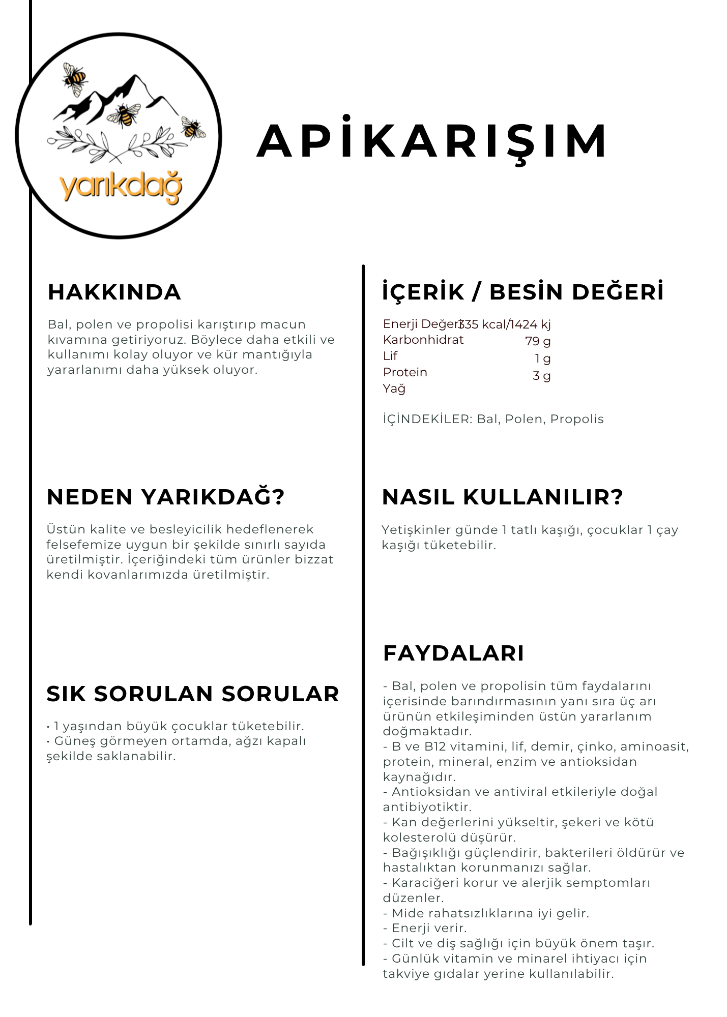 ApiKarışım: Bal-Polen-Propolis