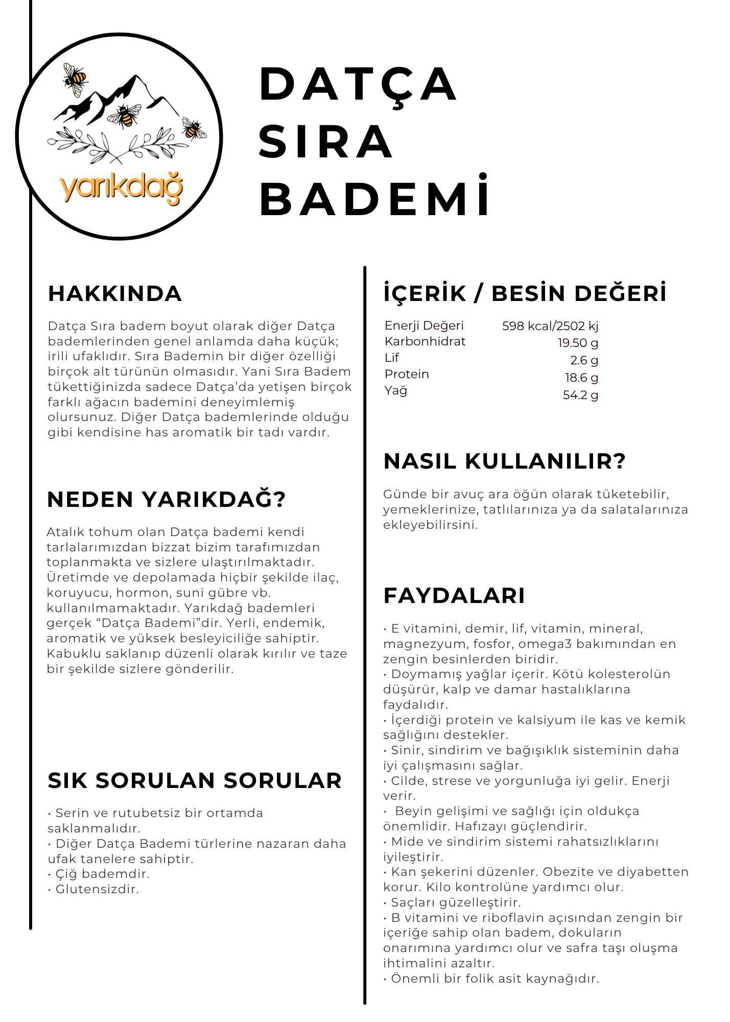 Datça Sıra Bademi 1kg