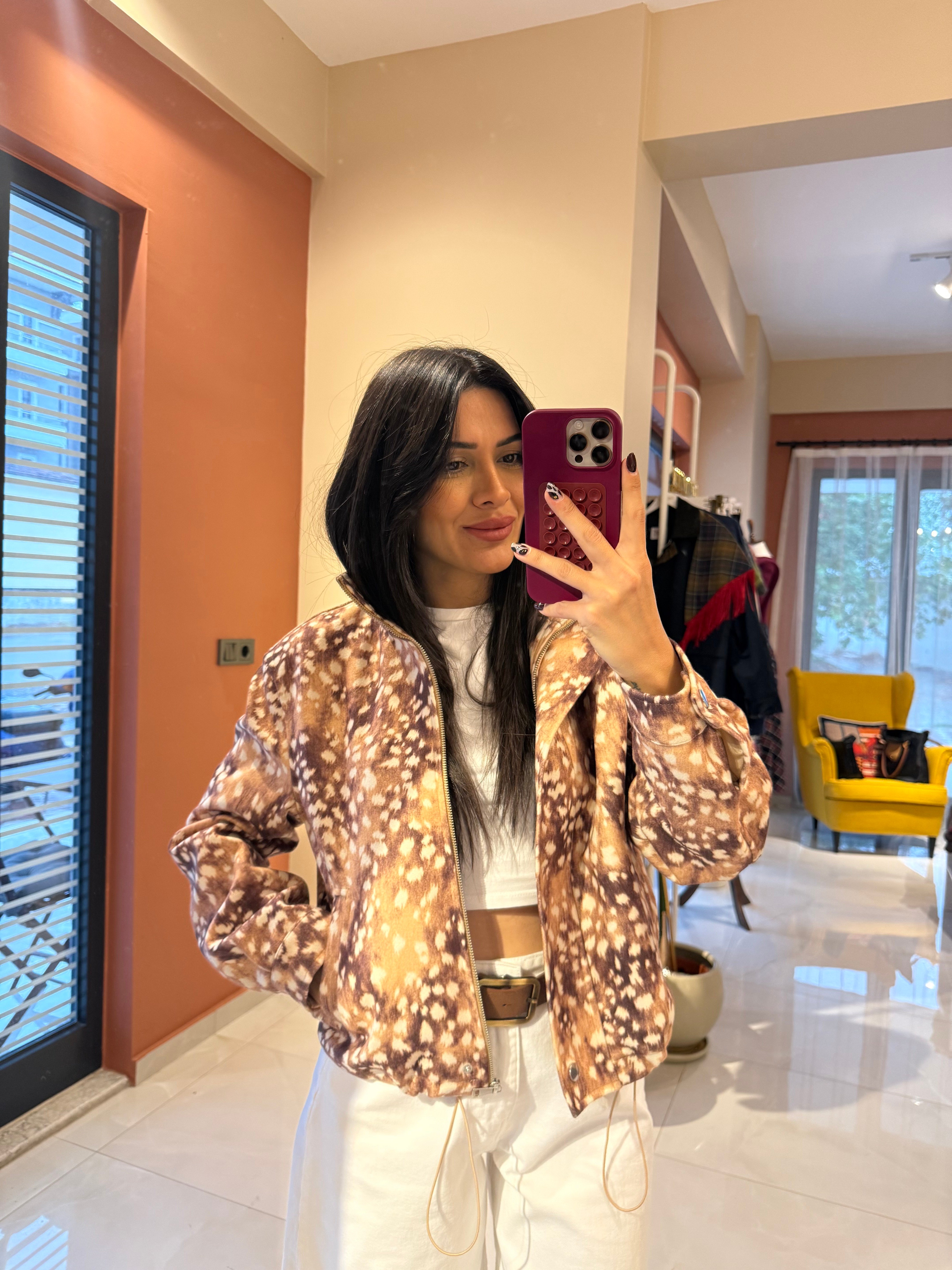  Bambi Fermuarlı Büzgülü Ceket
