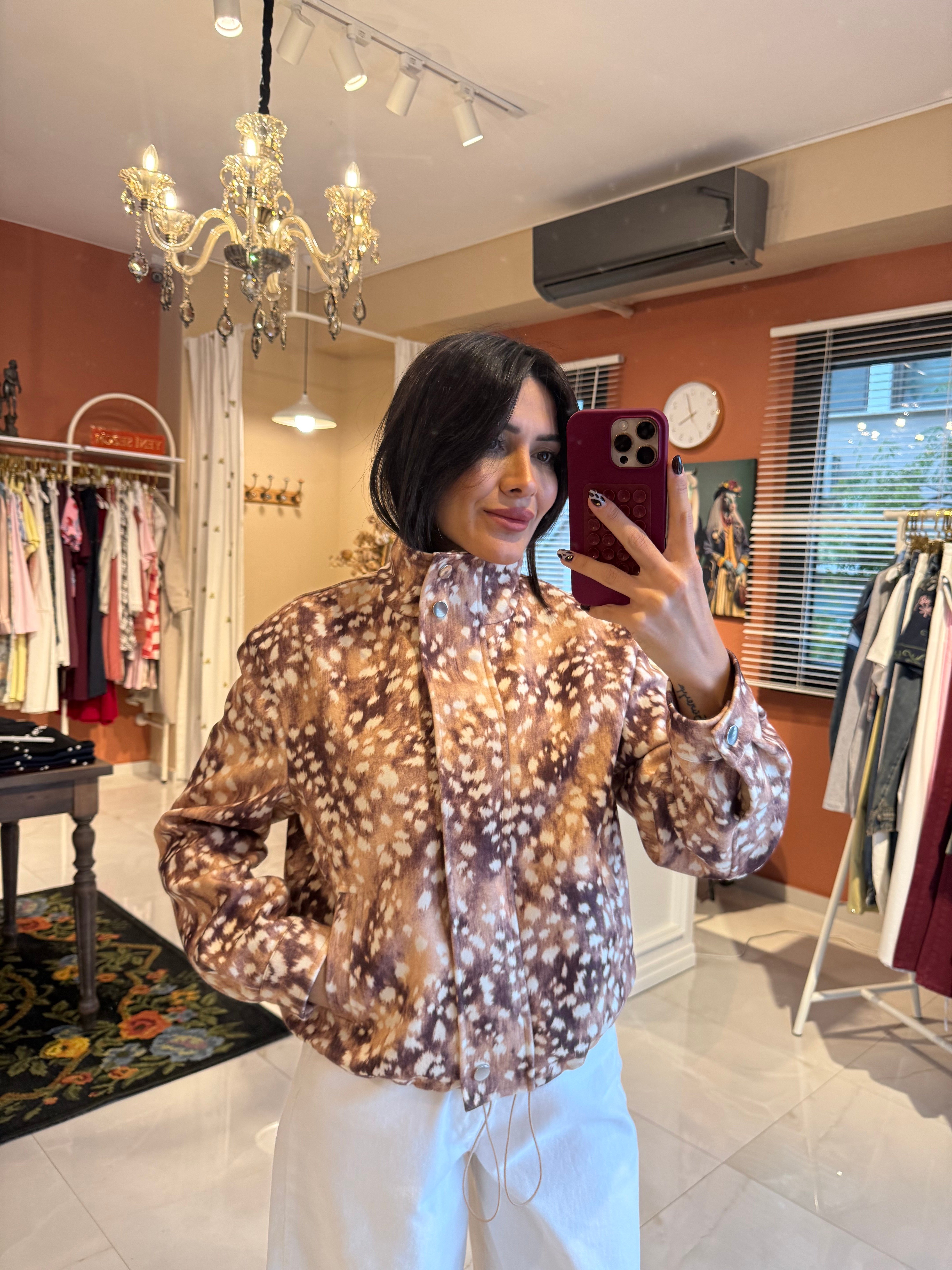  Bambi Fermuarlı Büzgülü Ceket