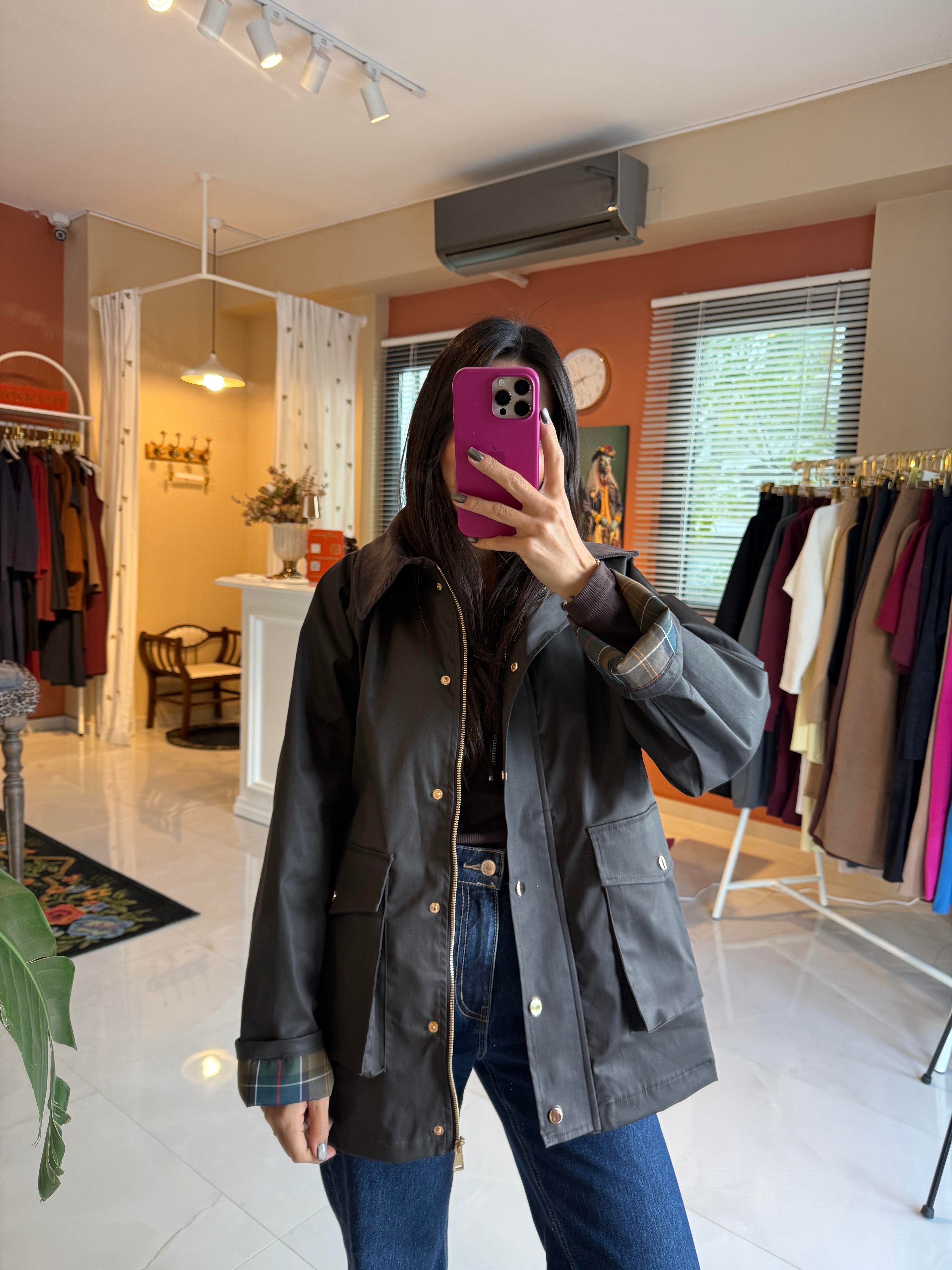 Acı Kahve Kadife Yaka Parka