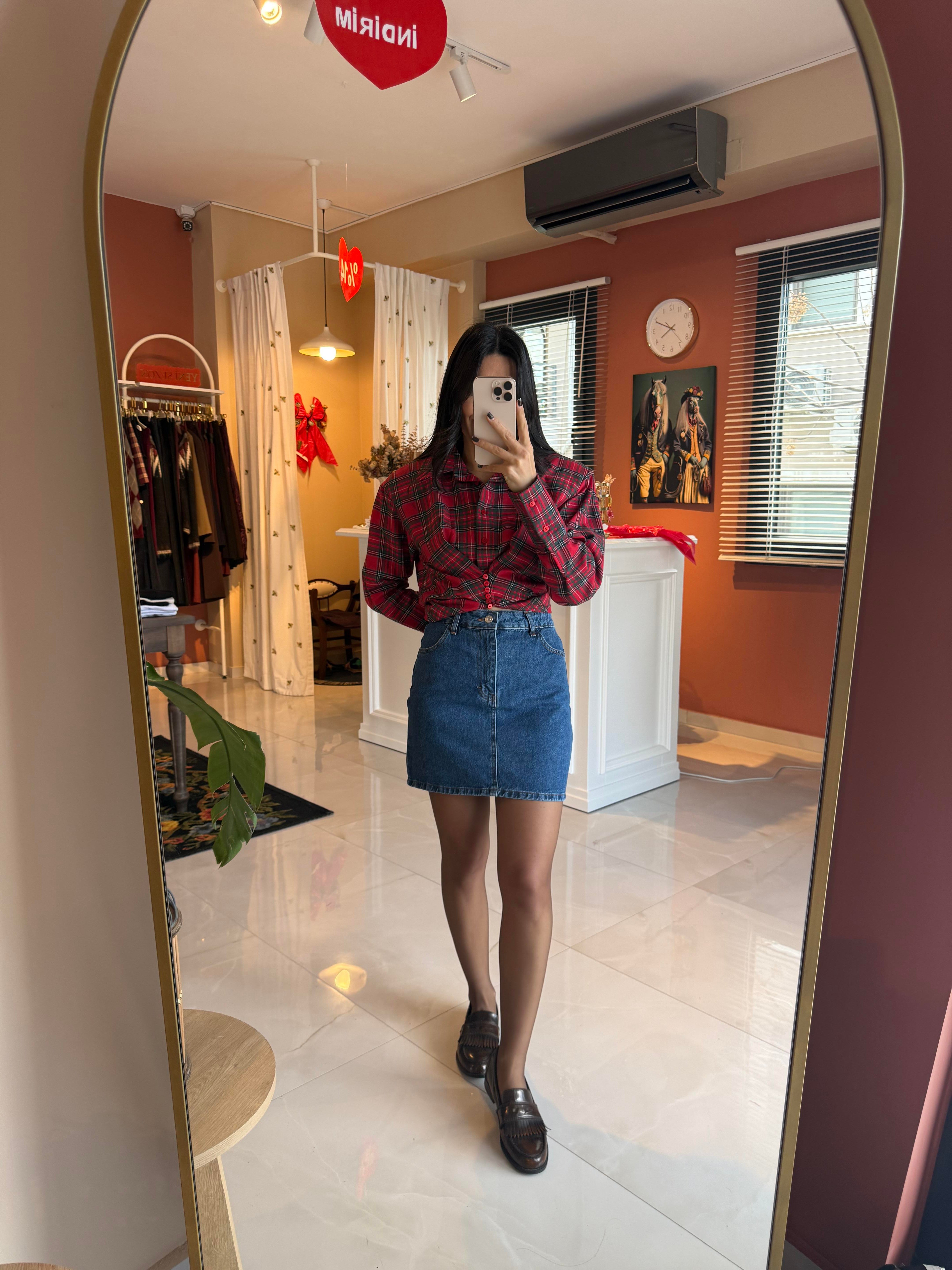 Açık Mavi Kot Mini Etek