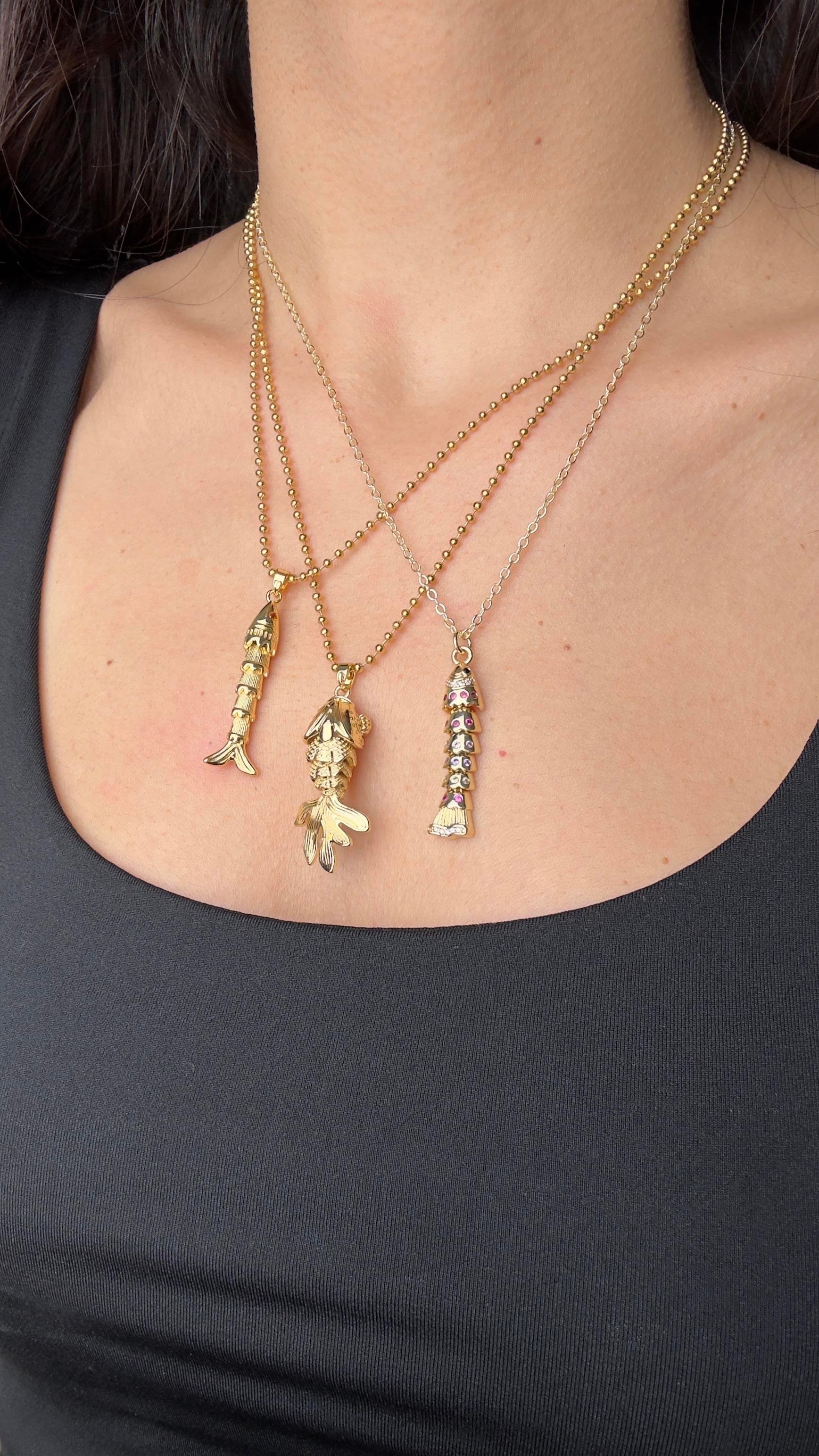 Balık Figürlü Topçuk Kolye