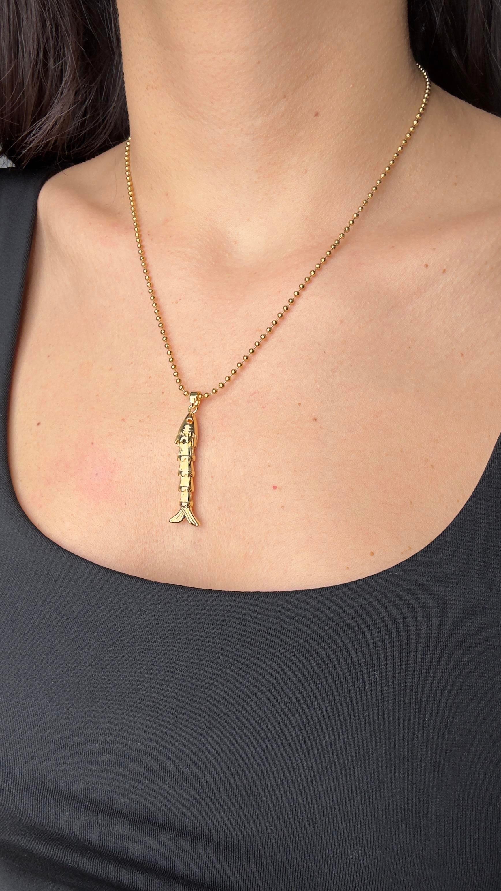 Balık Figürlü Topçuk Kolye