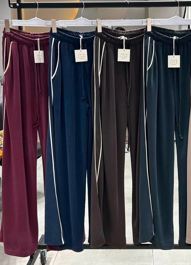 Beyaz Biyeli Bordo Eşofman Altı