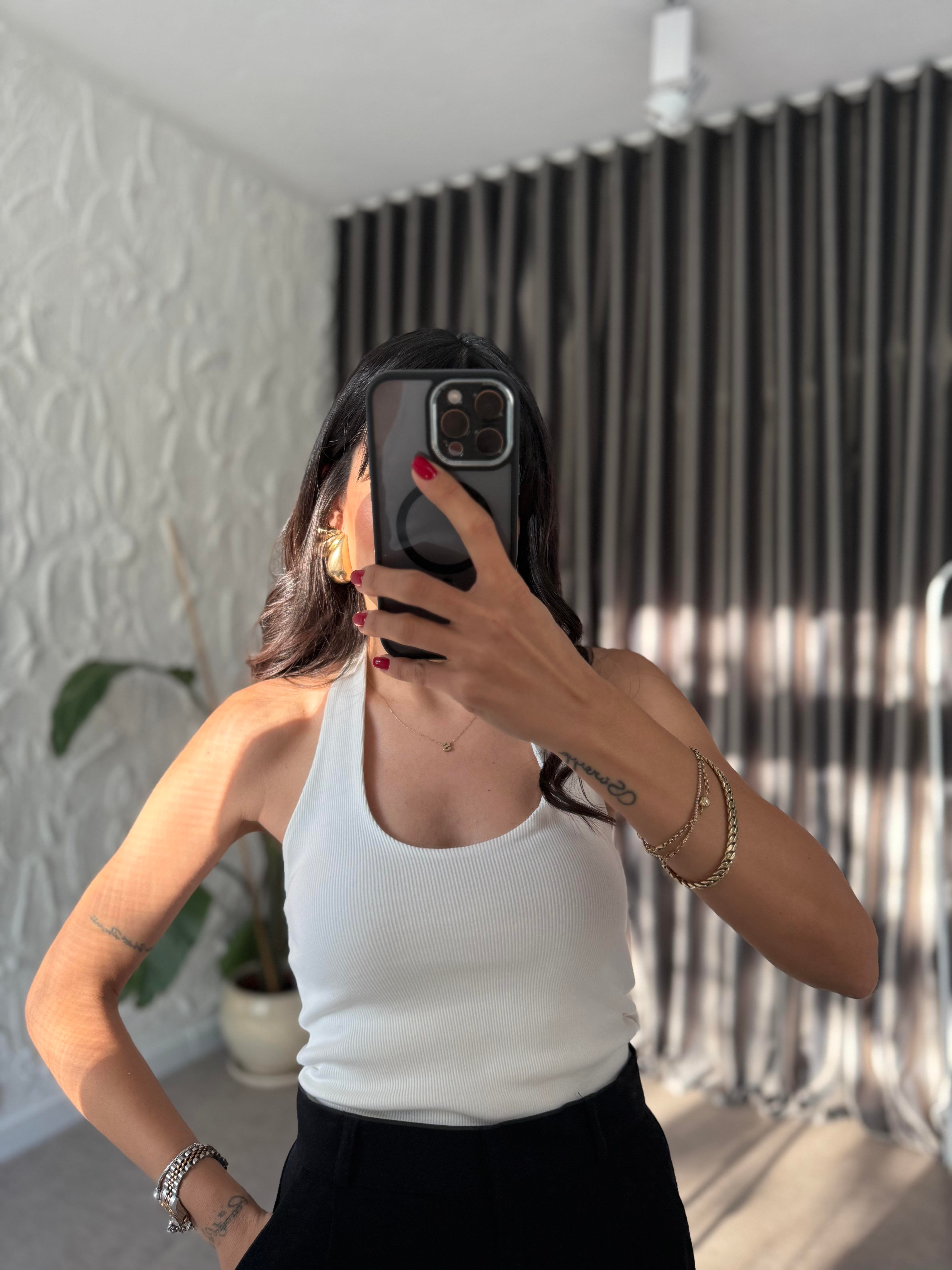 Beyaz Halter Yaka Atlet