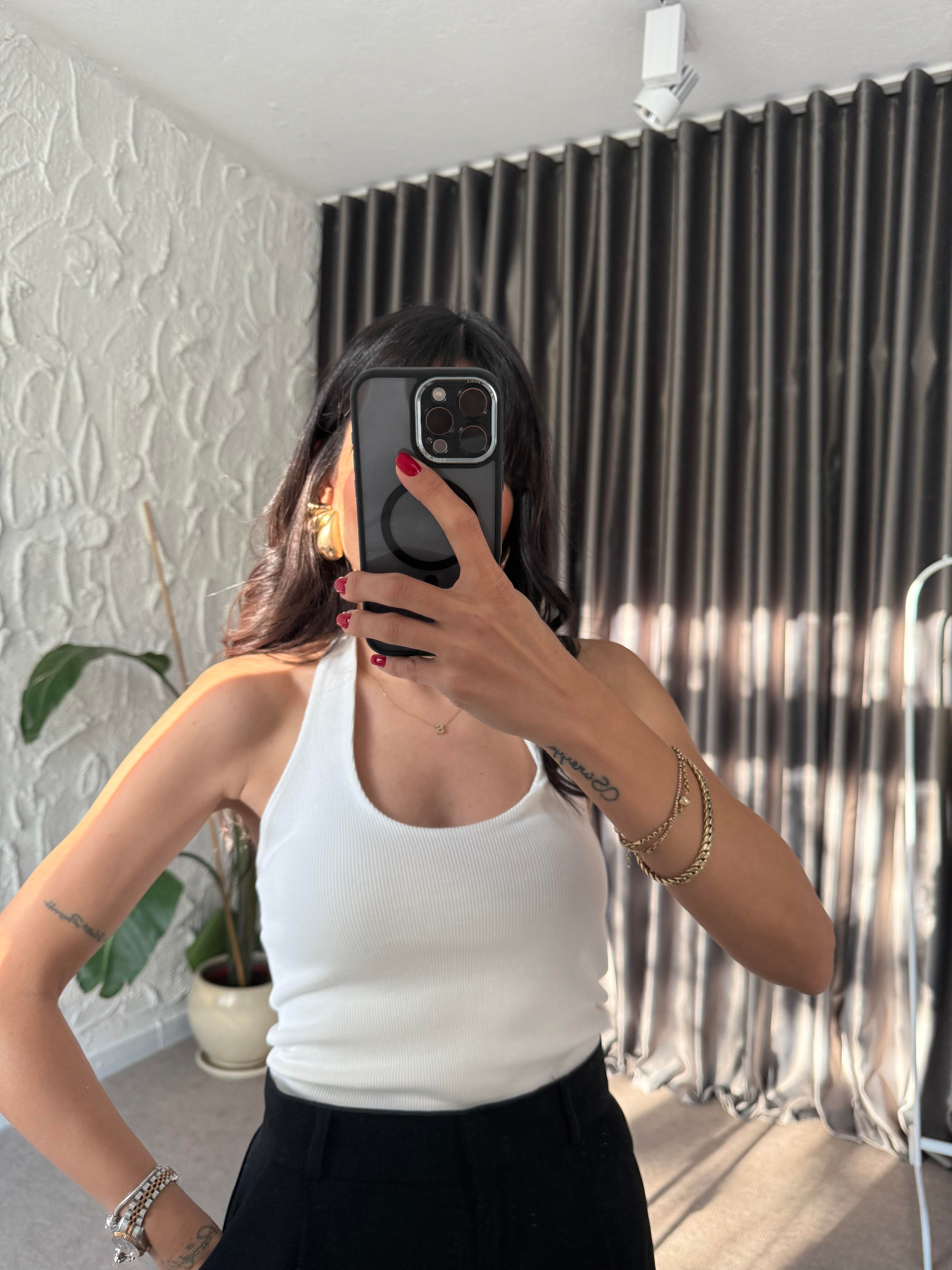 Beyaz Halter Yaka Atlet