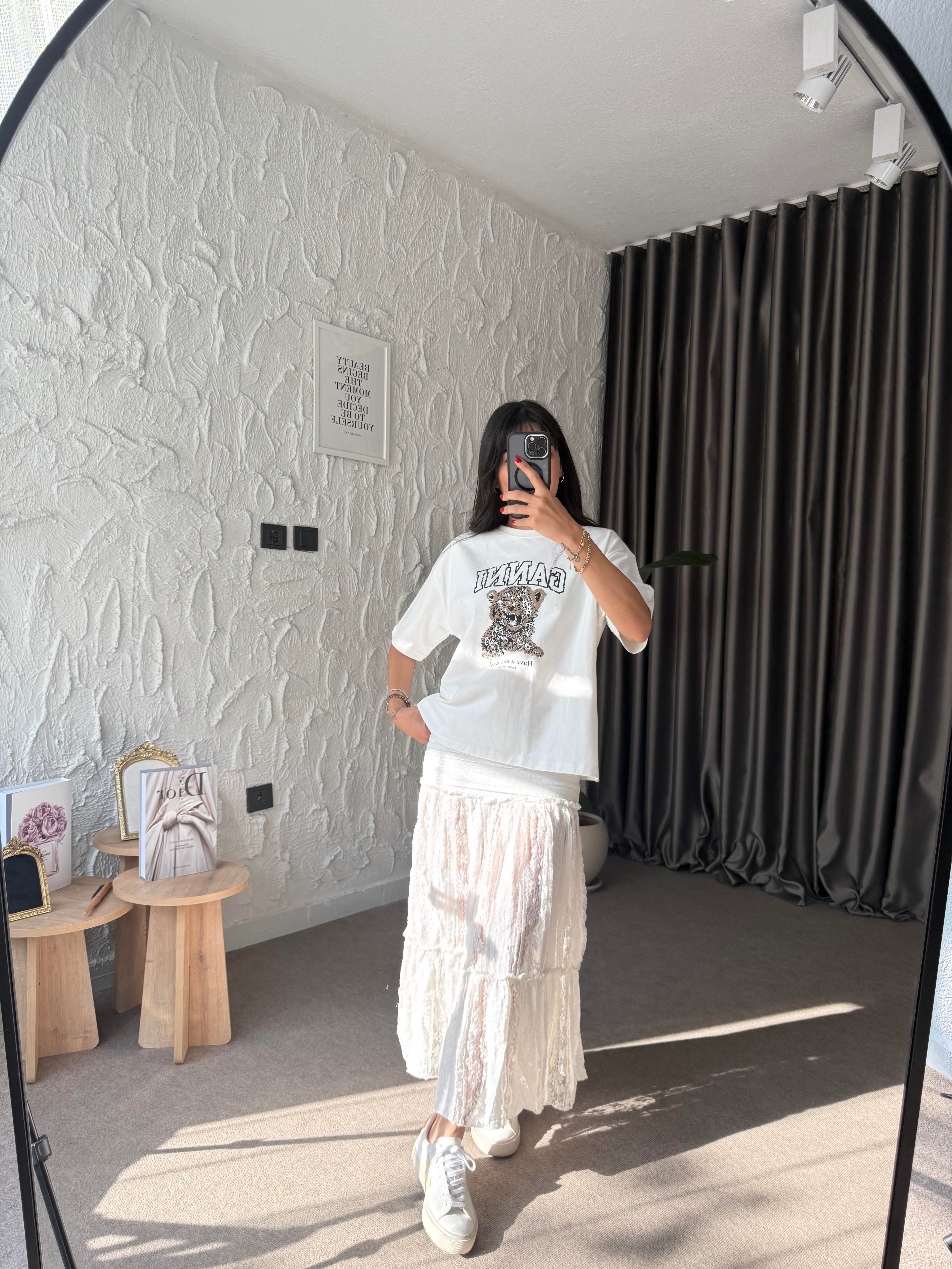 Crisp Dantelli Tül Etek