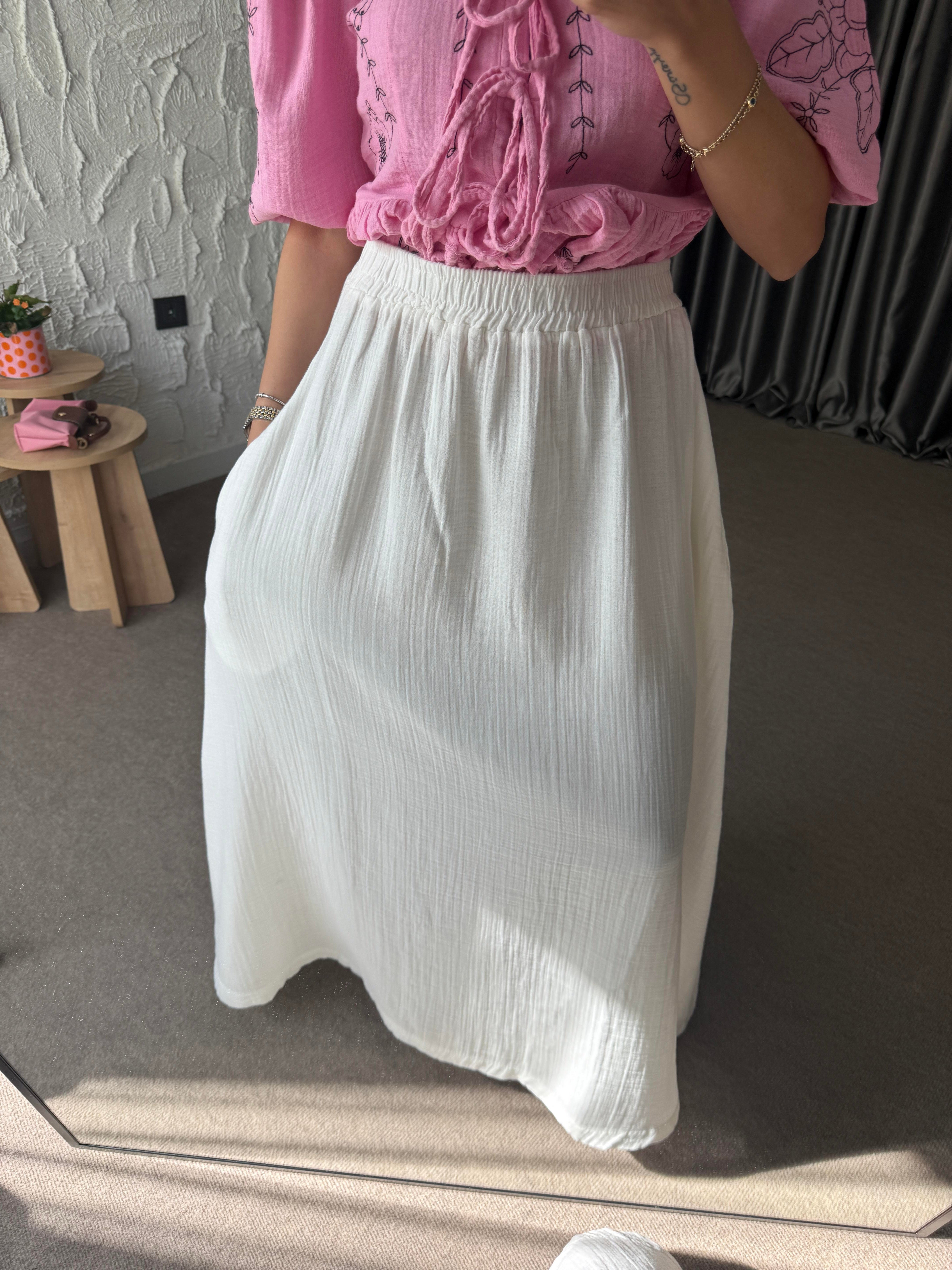 Ekru Müslin Etek 