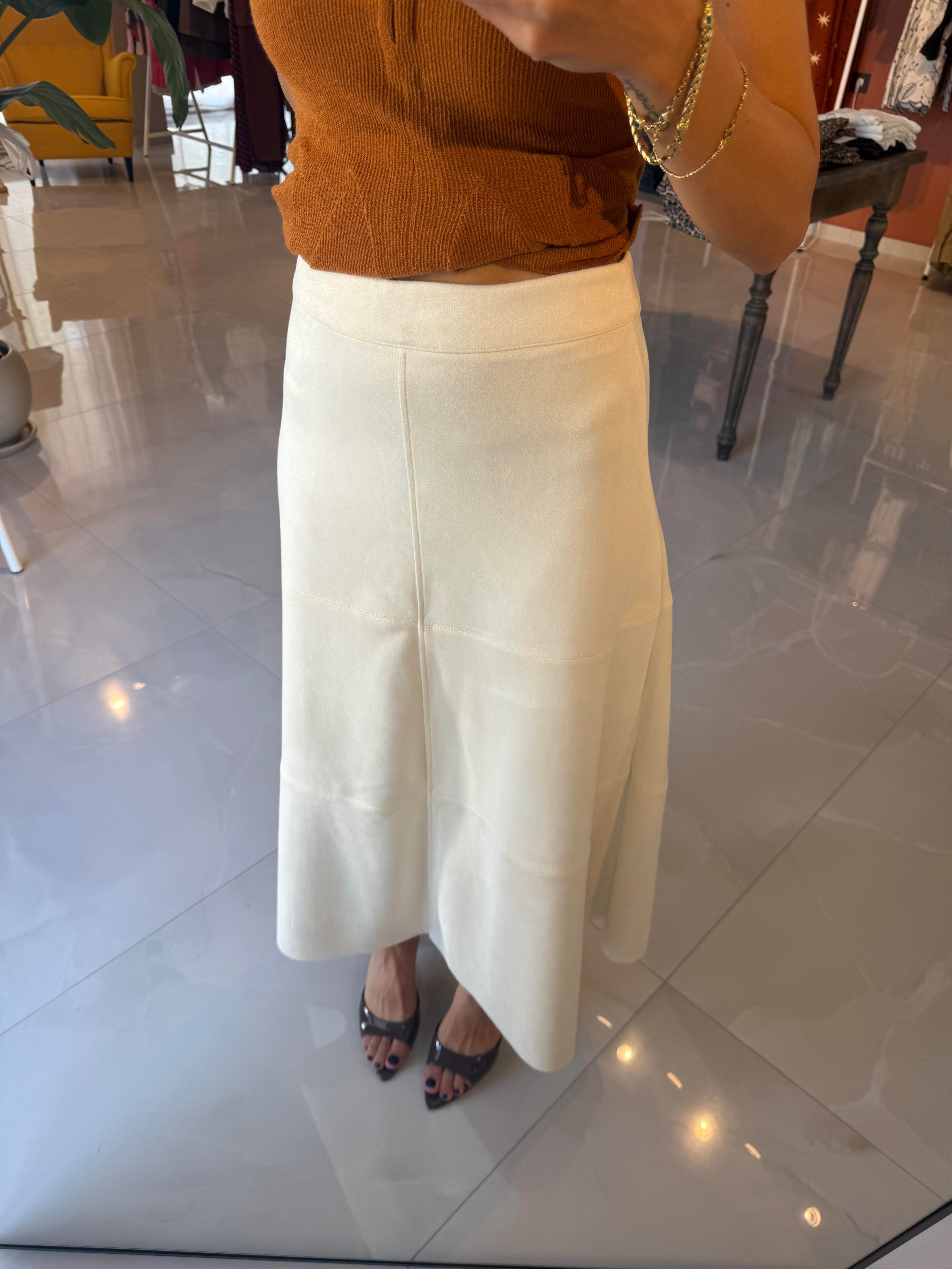 Ekru Süet Çan Etek