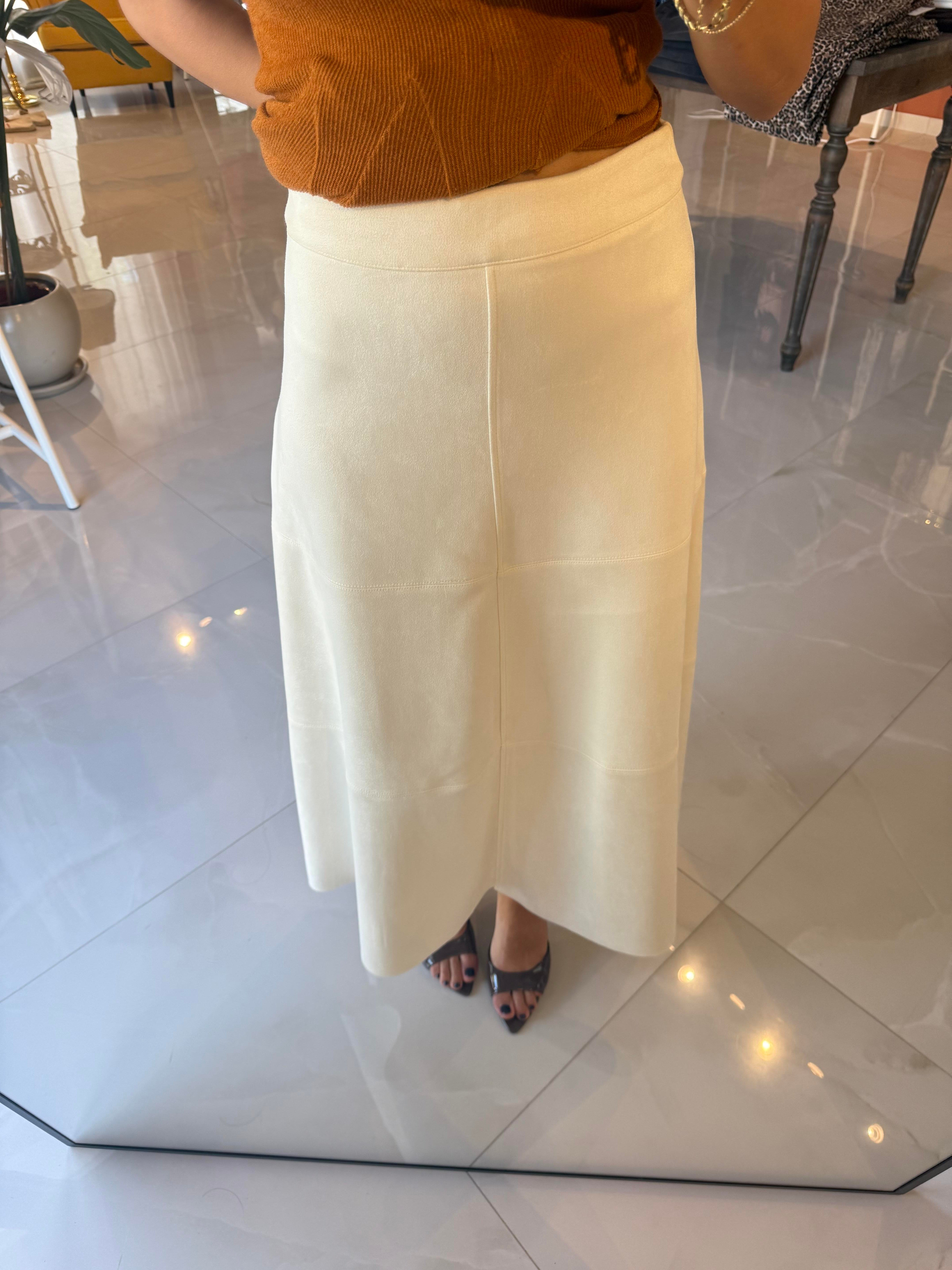 Ekru Süet Çan Etek