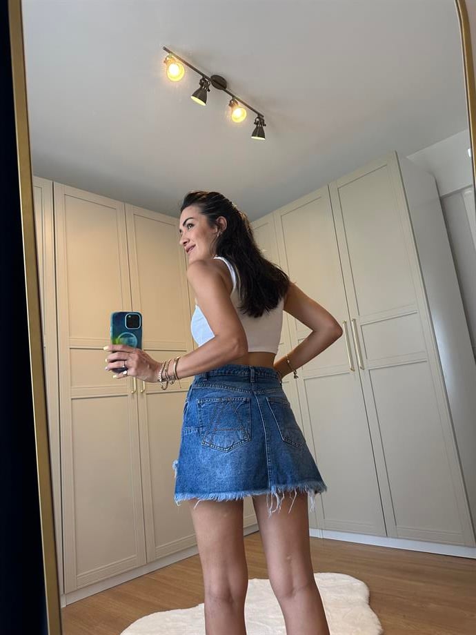 Etek Görünümlü Kot Şort