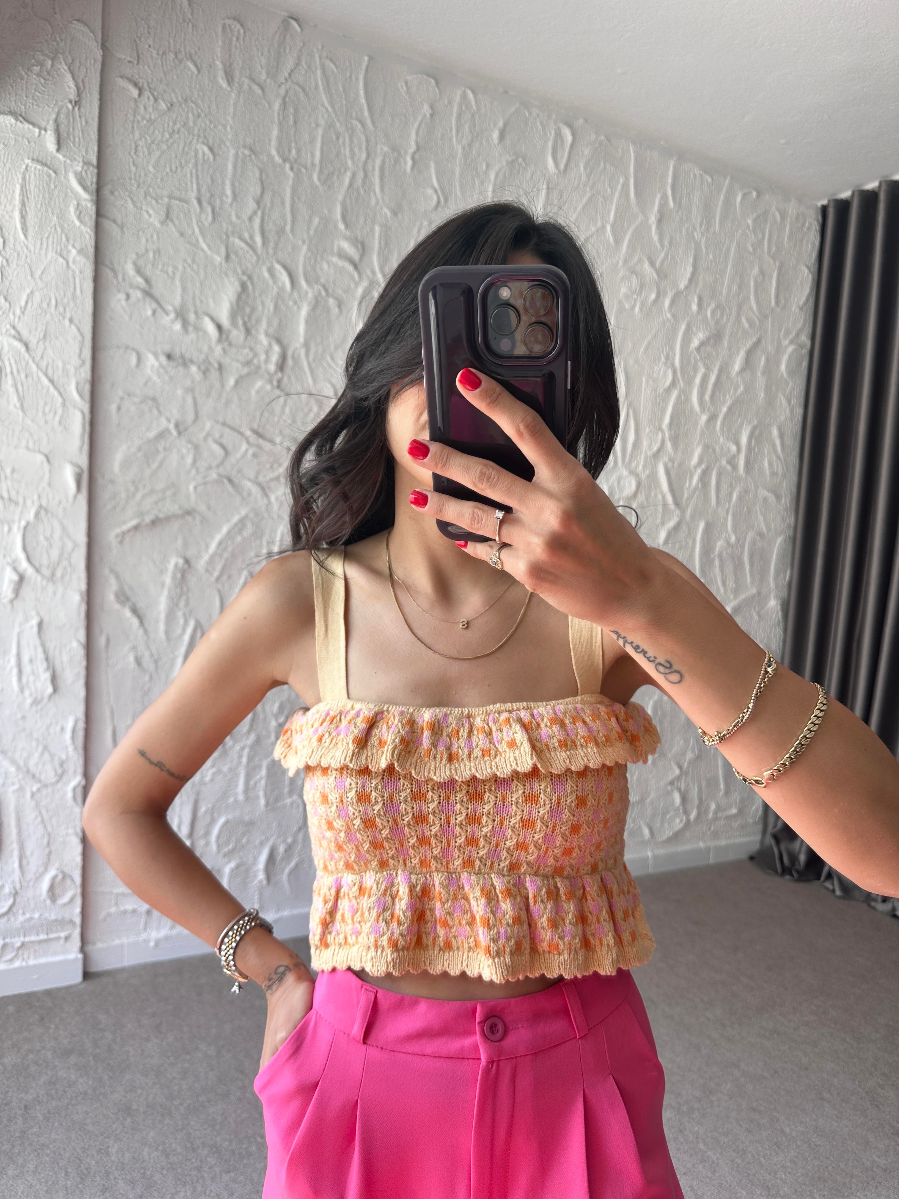 Fırfırlı Triko Bluz 