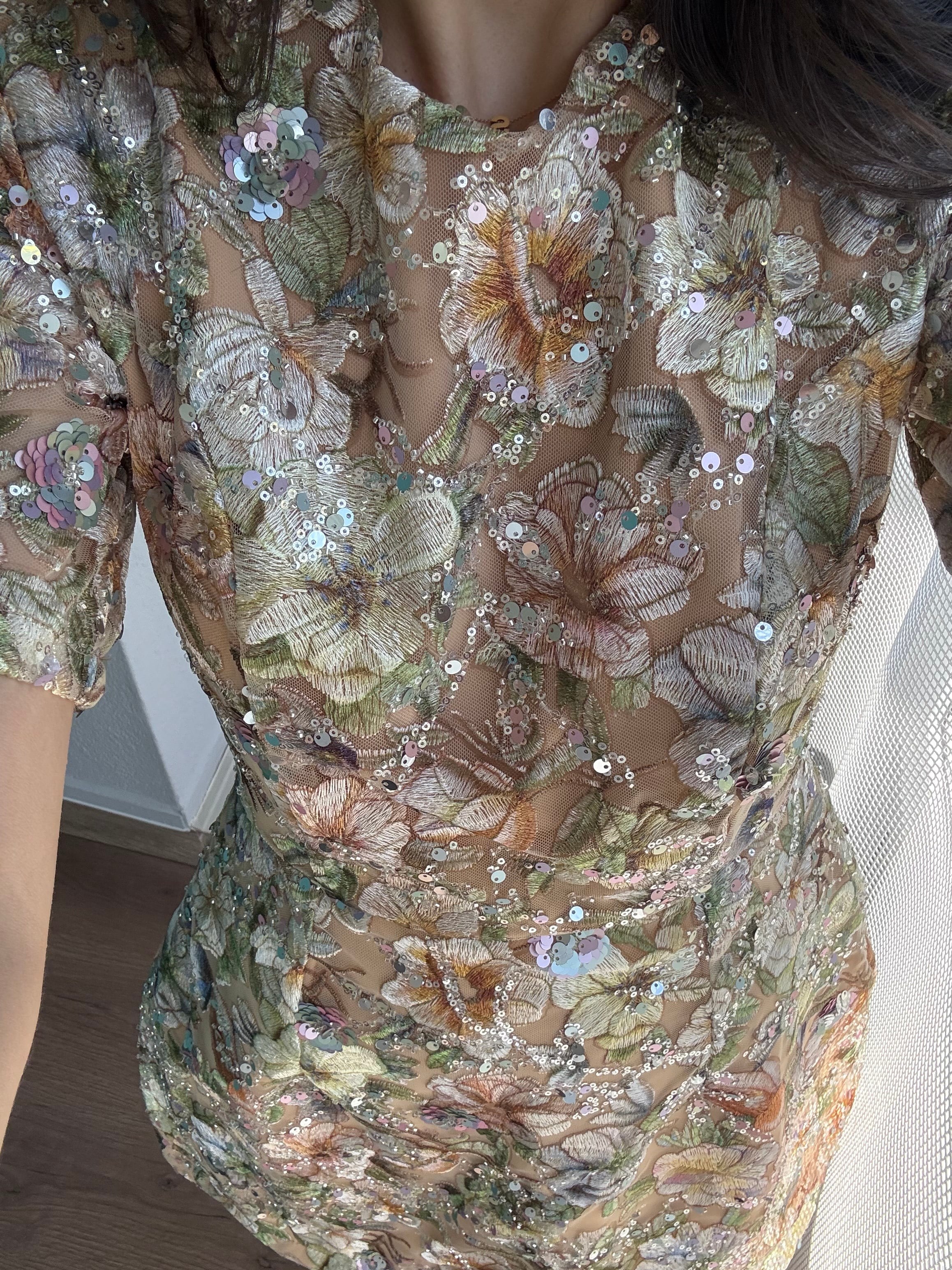 Flowes Kristal Taş Detaylı Elbise