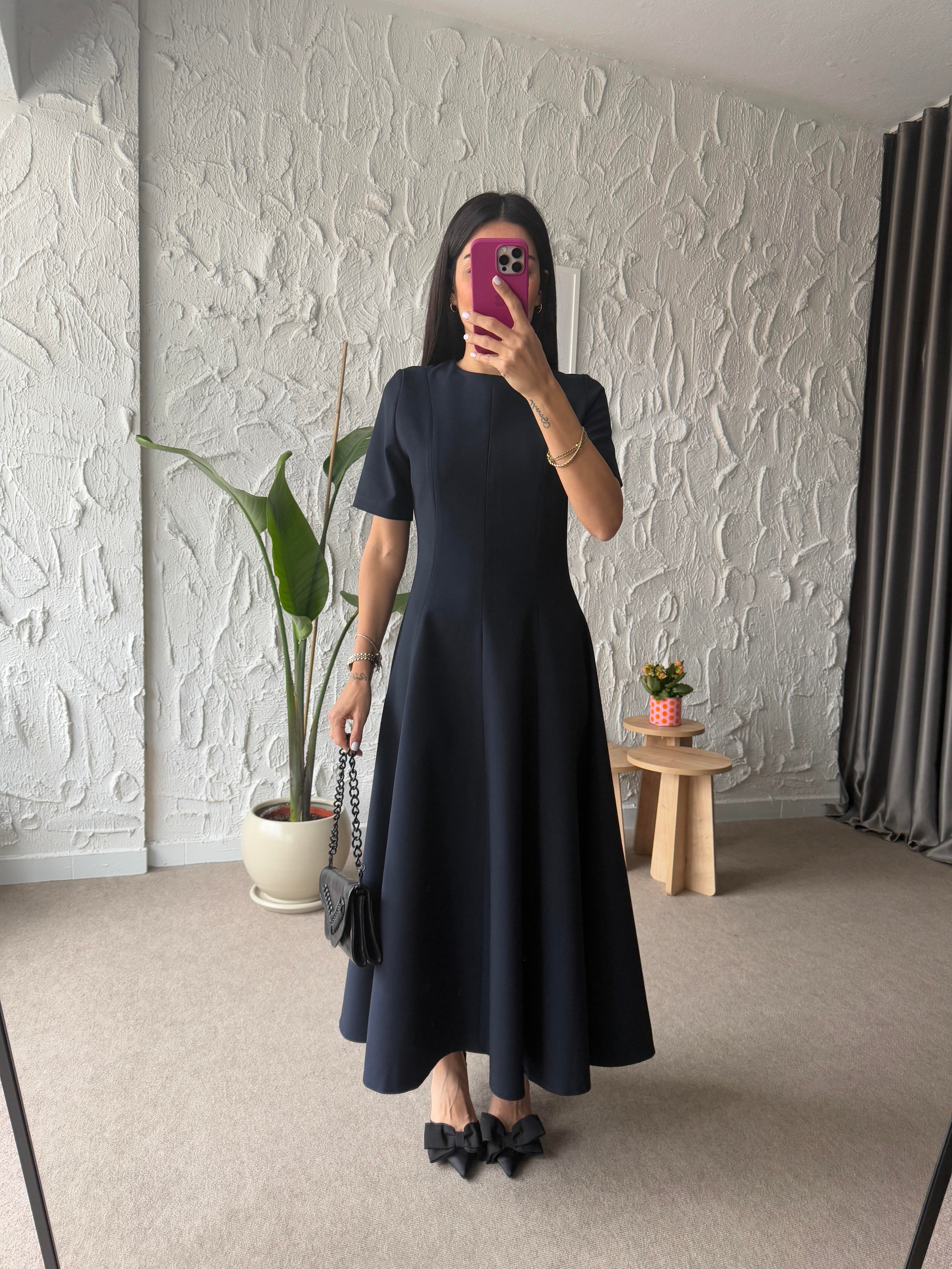 Godeli Lacivert Maxi Elbise