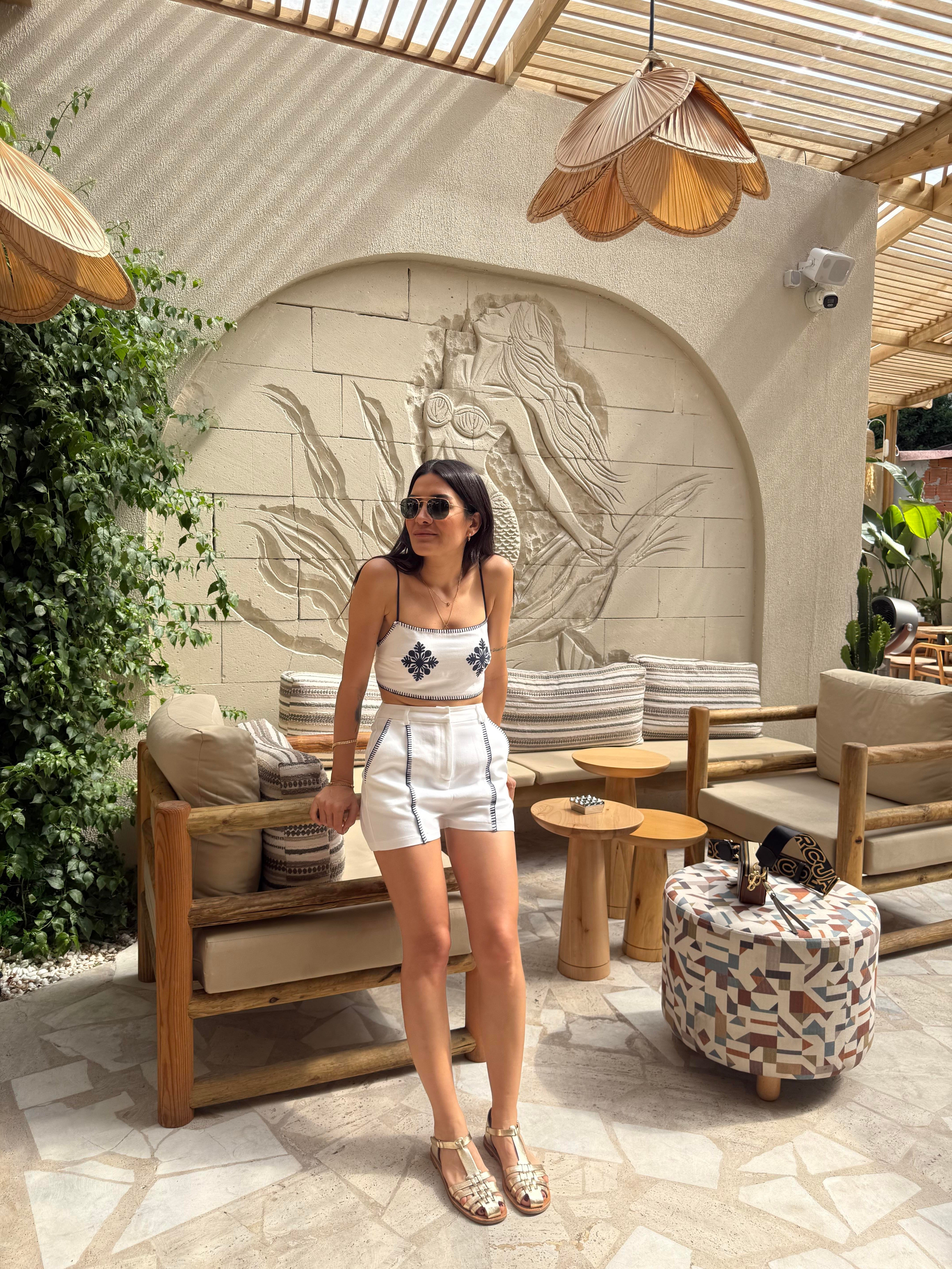 Harmoni Nakış Detaylı Bluz Şort