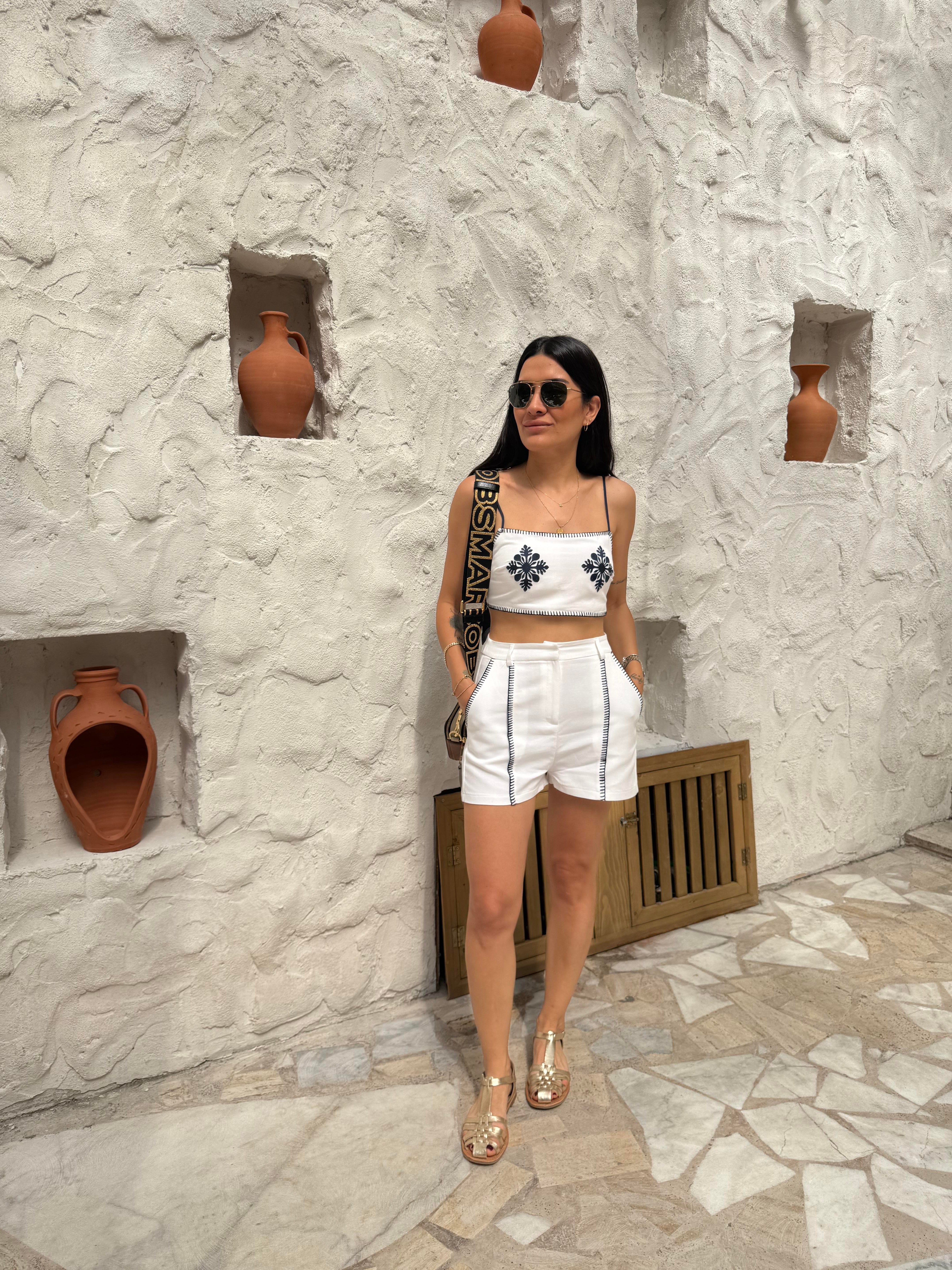 Harmoni Nakış Detaylı Bluz Şort