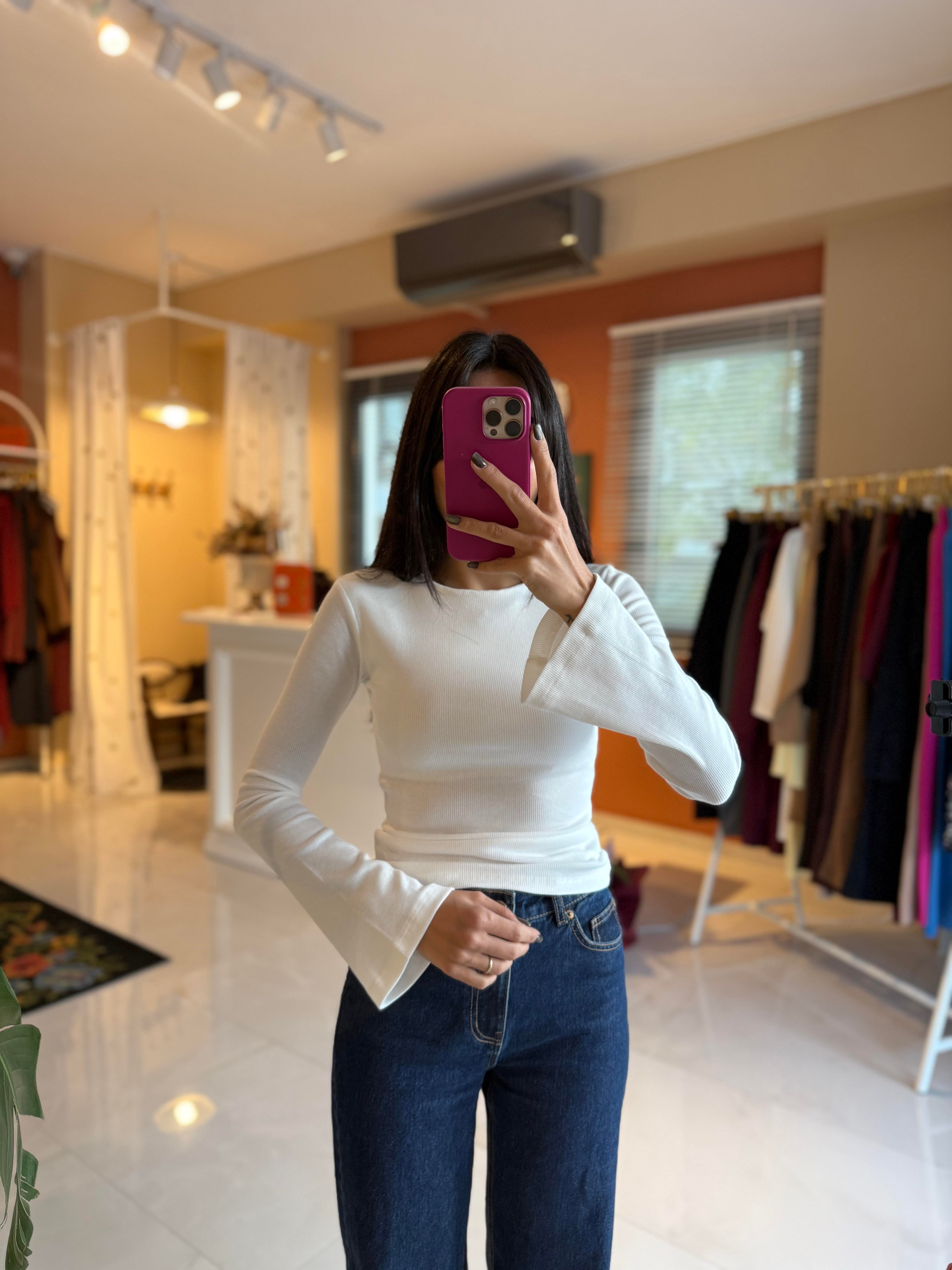 İspanyol Kol Fitilli EkruTshirt