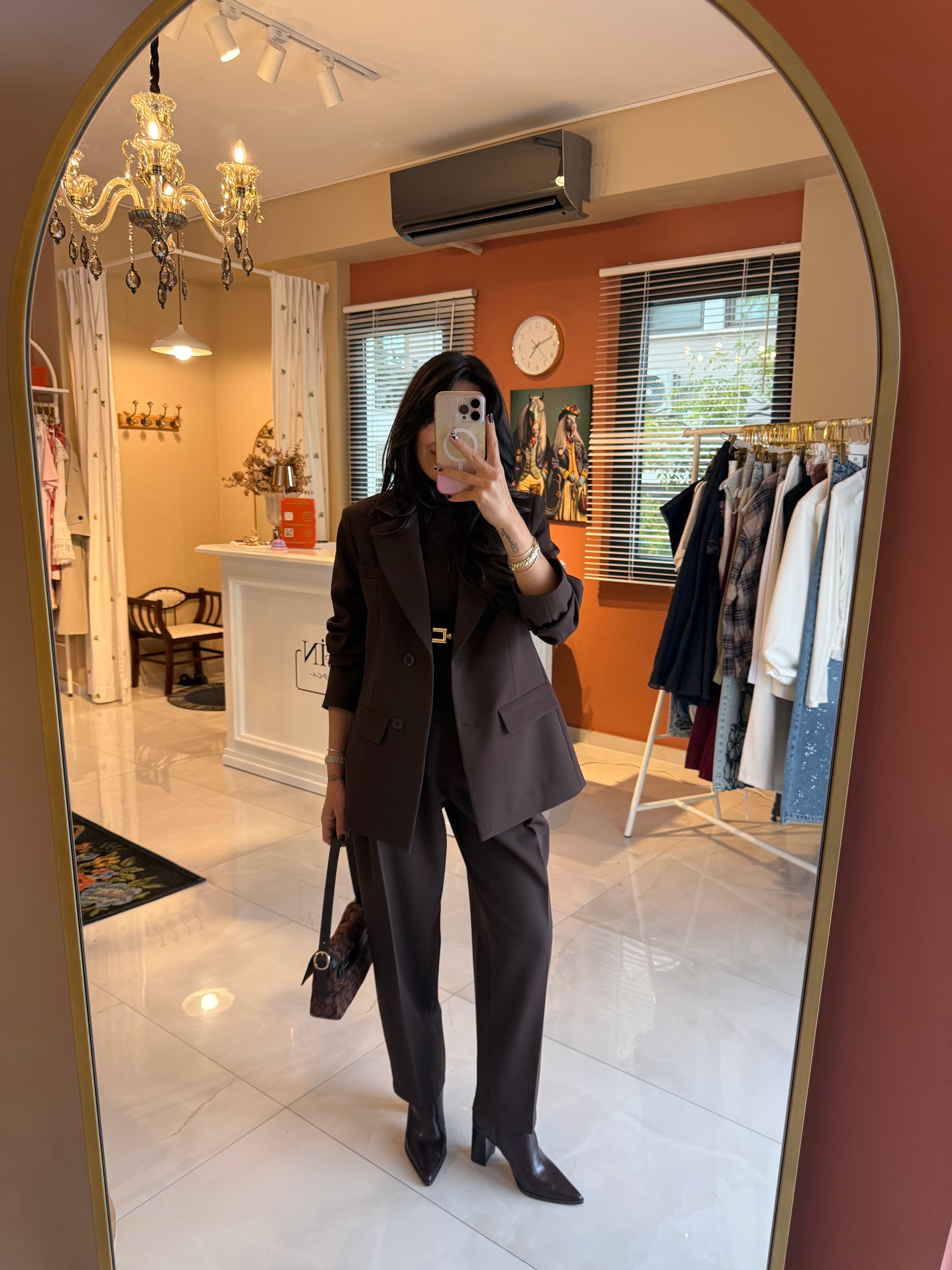 Kahve İç Kemerli Pantolon