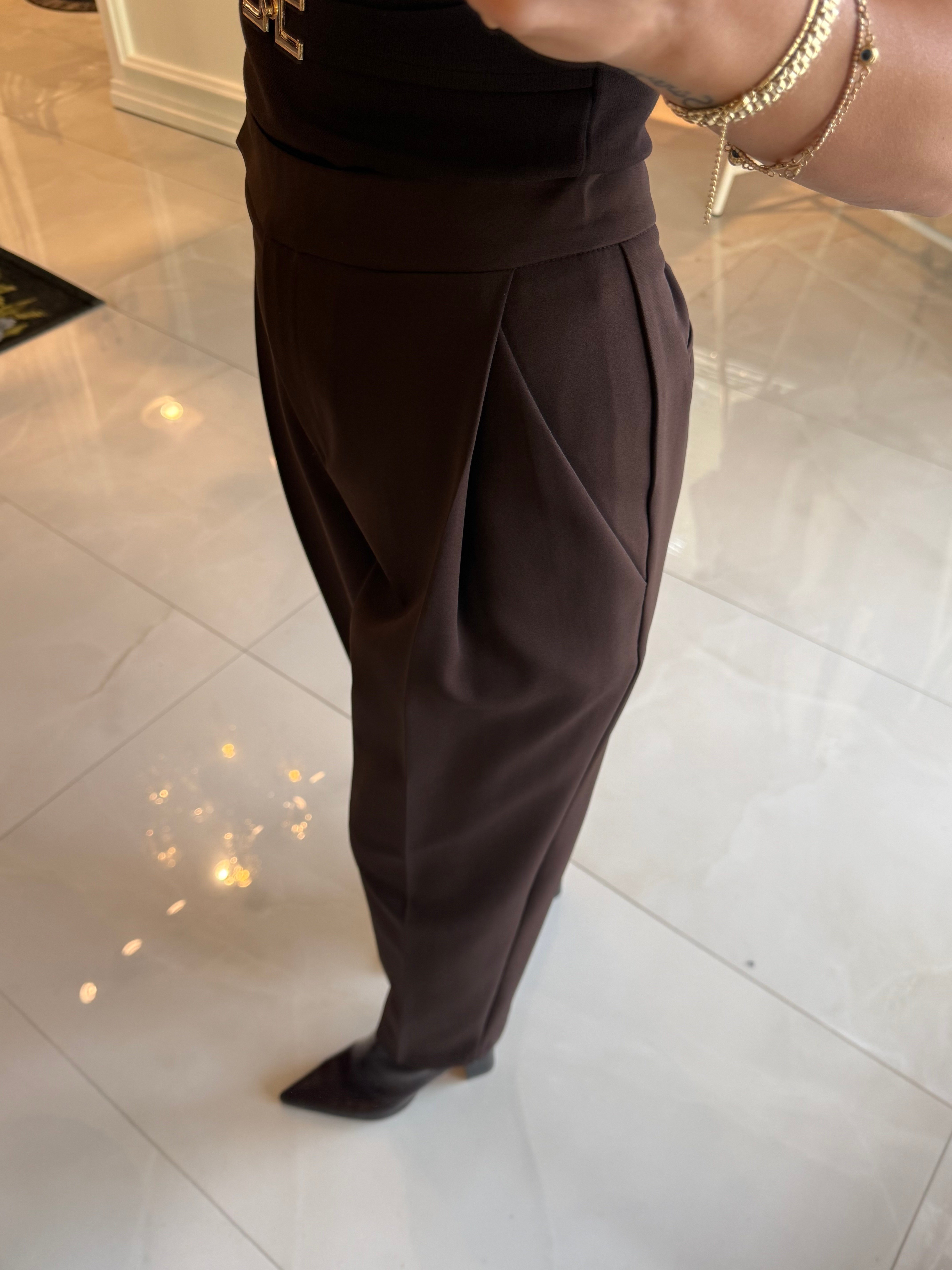 Kahve İç Kemerli Pantolon