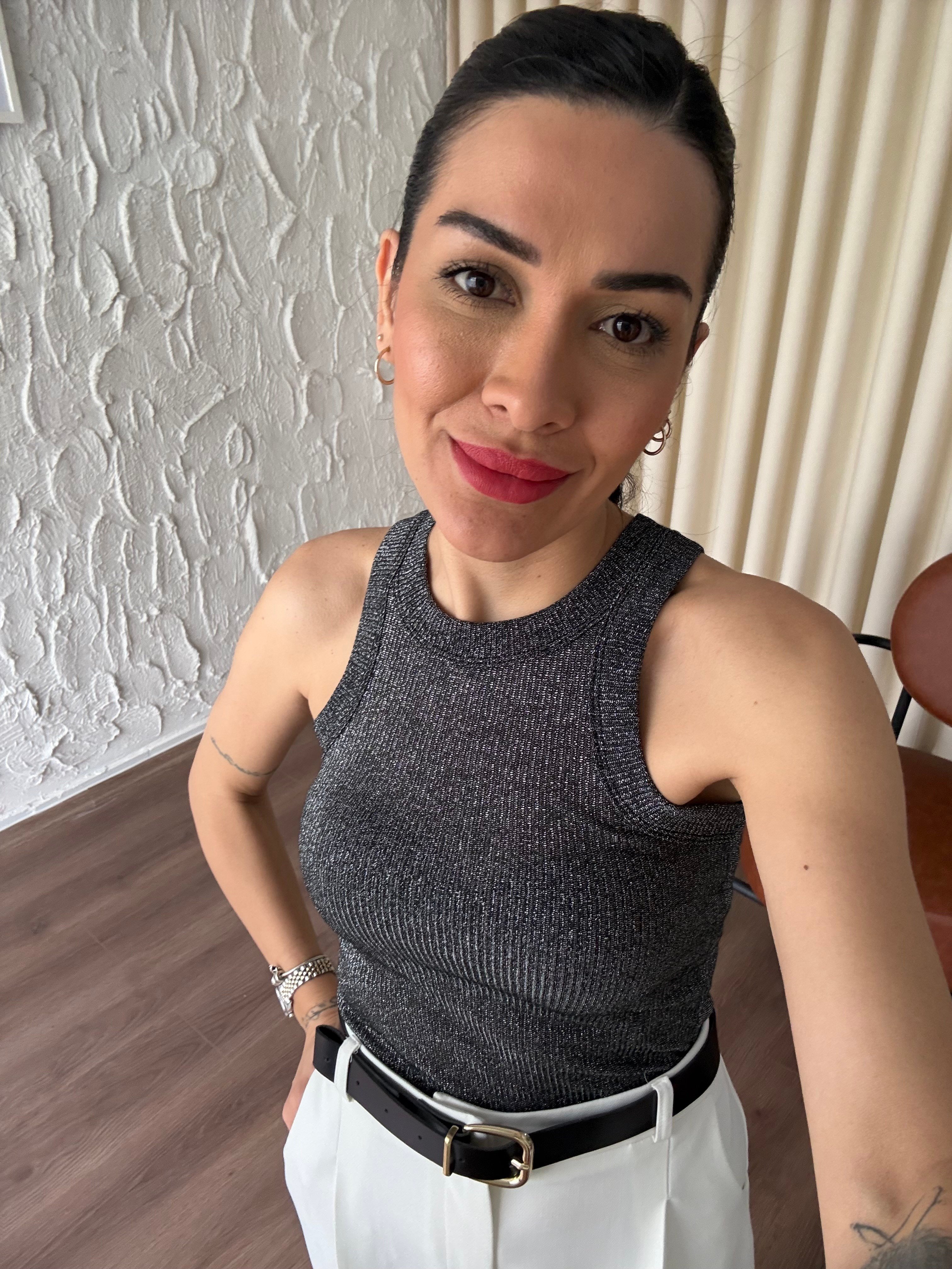 Kalın Biyeli Simli Antrasit Atlet