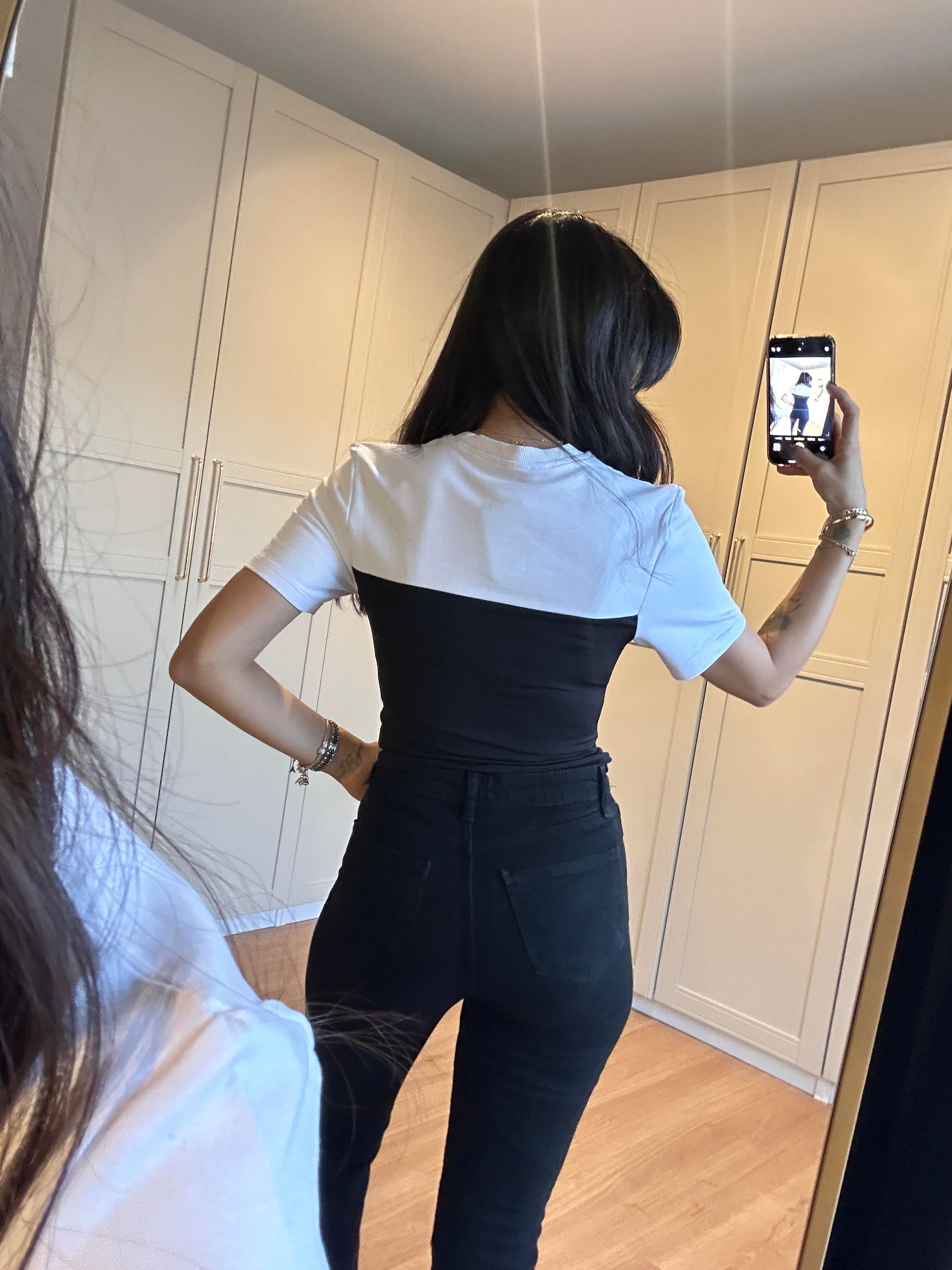 Kalp Yaka Detaylı Drapeli Tshirt