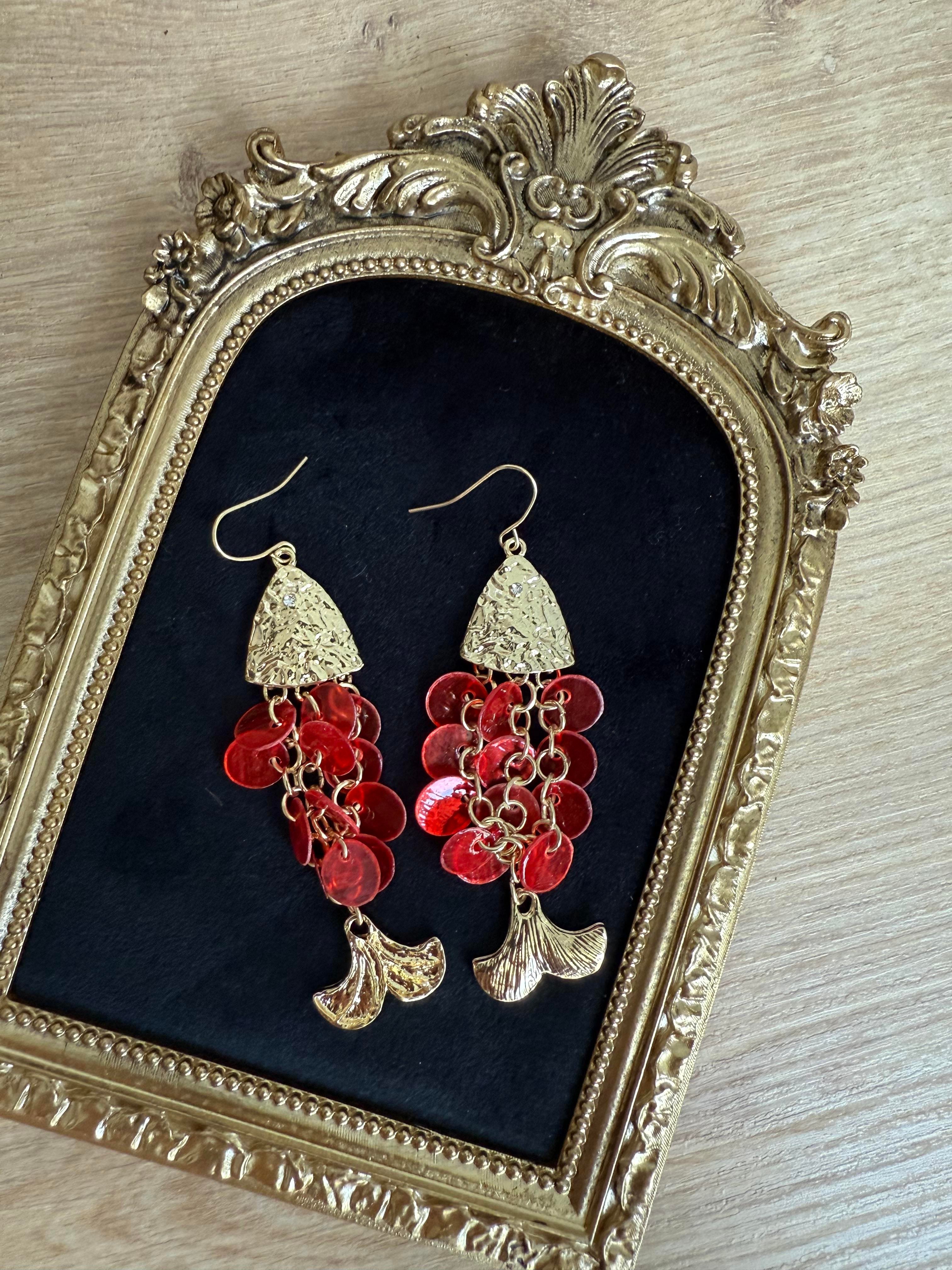 Kırmızı Pullu Balık Küpe