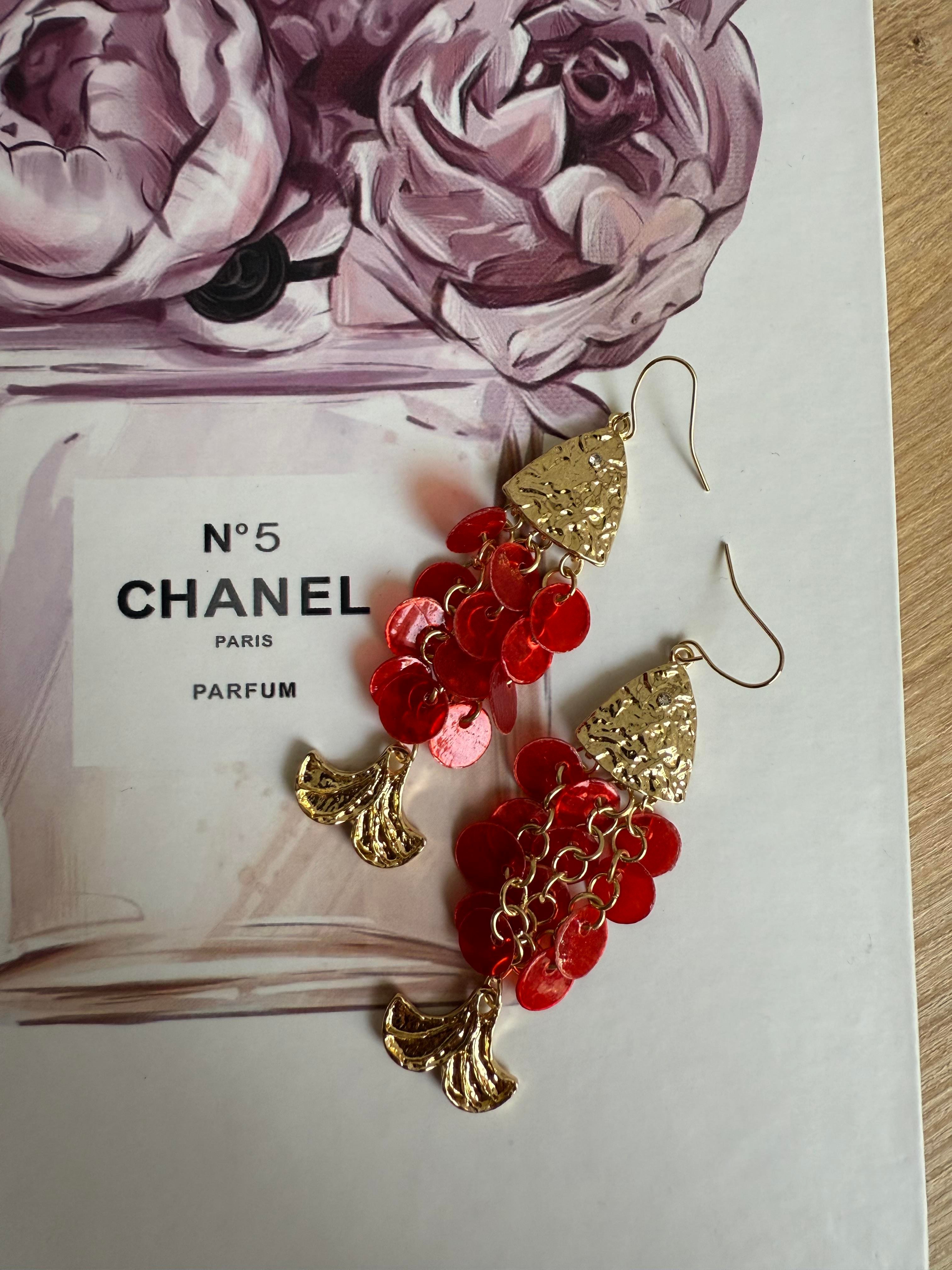 Kırmızı Pullu Balık Küpe