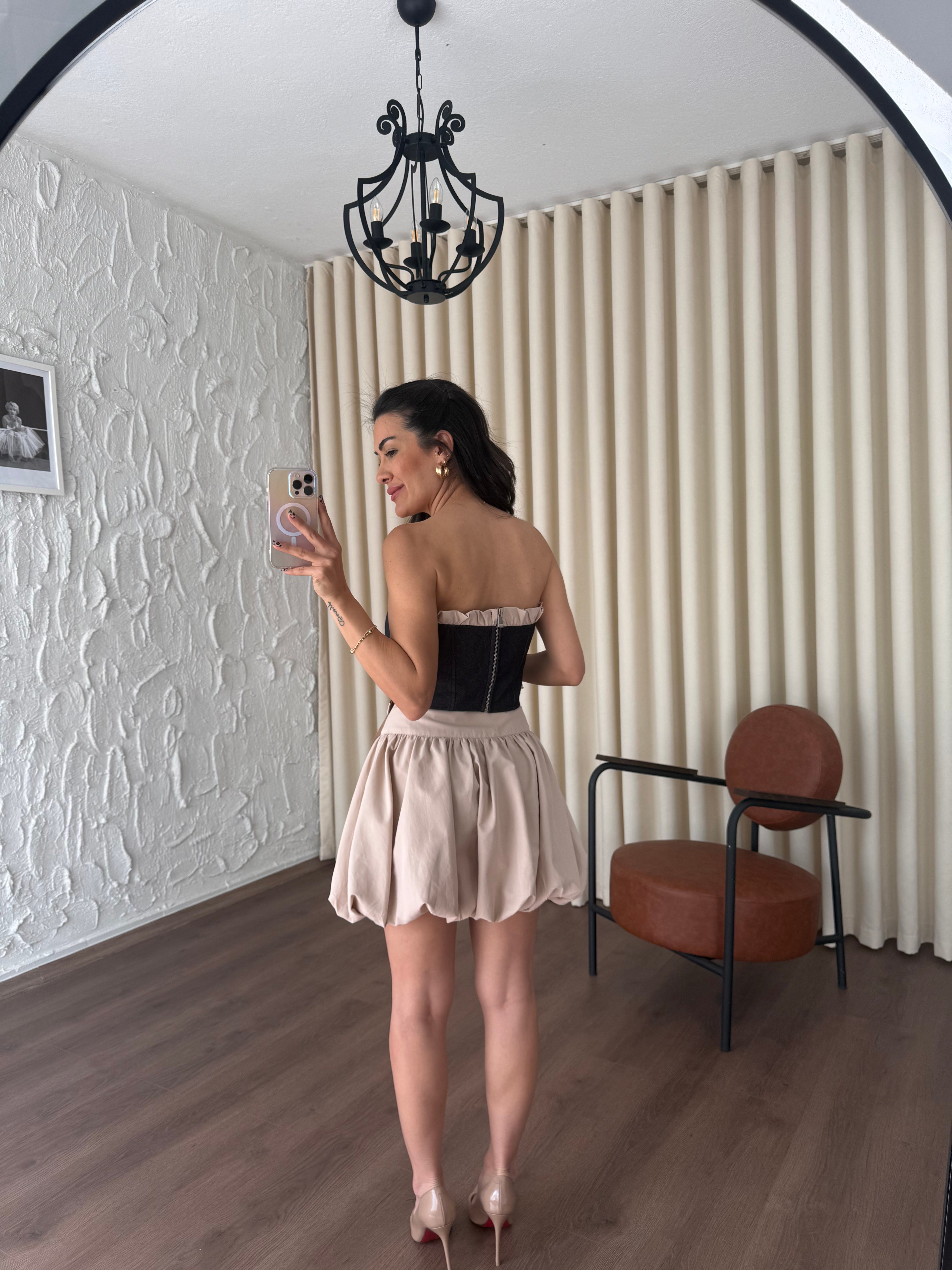 Kot Büstiyerli Balon Etek Takım
