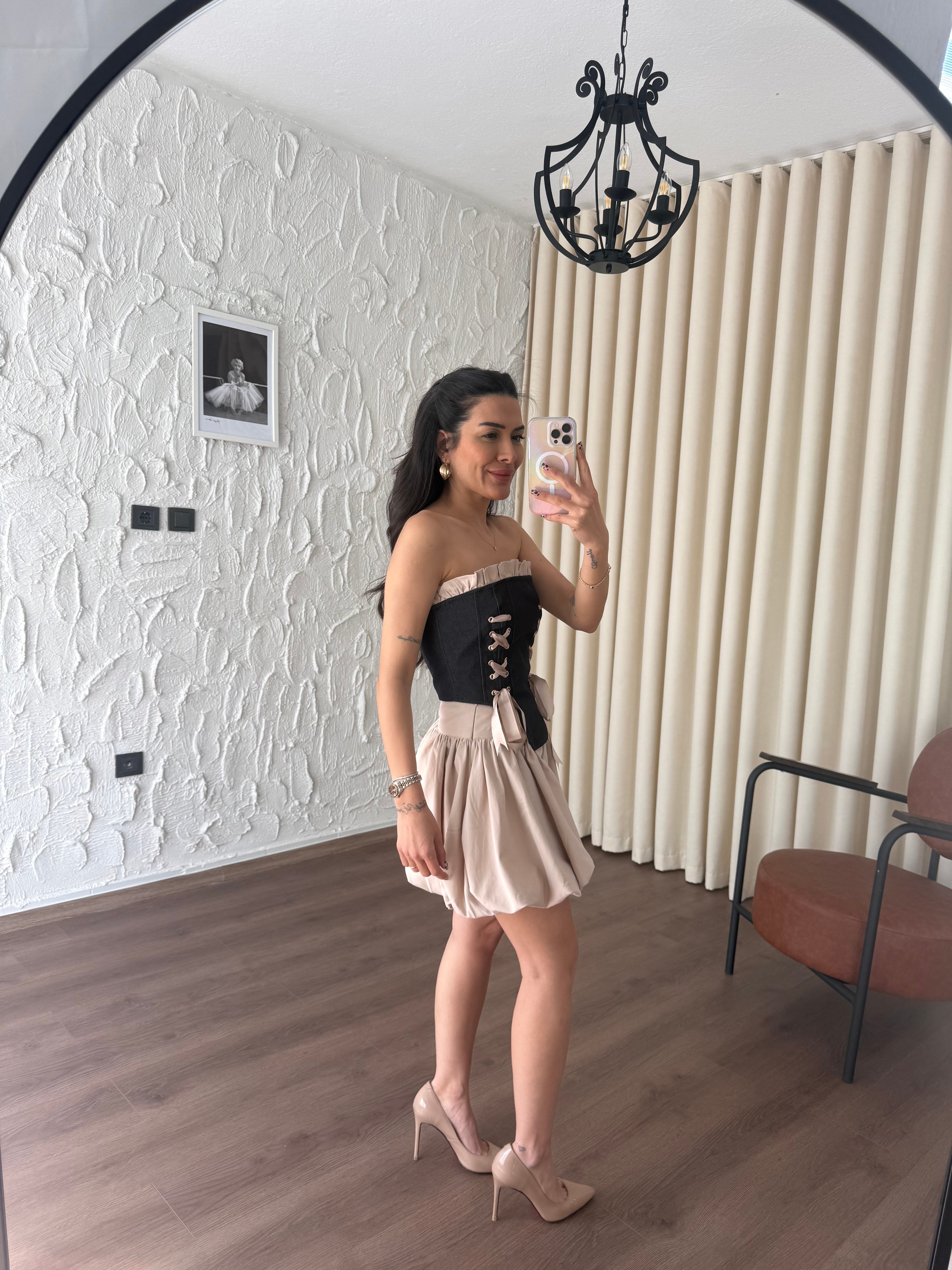 Kot Büstiyerli Balon Etek Takım