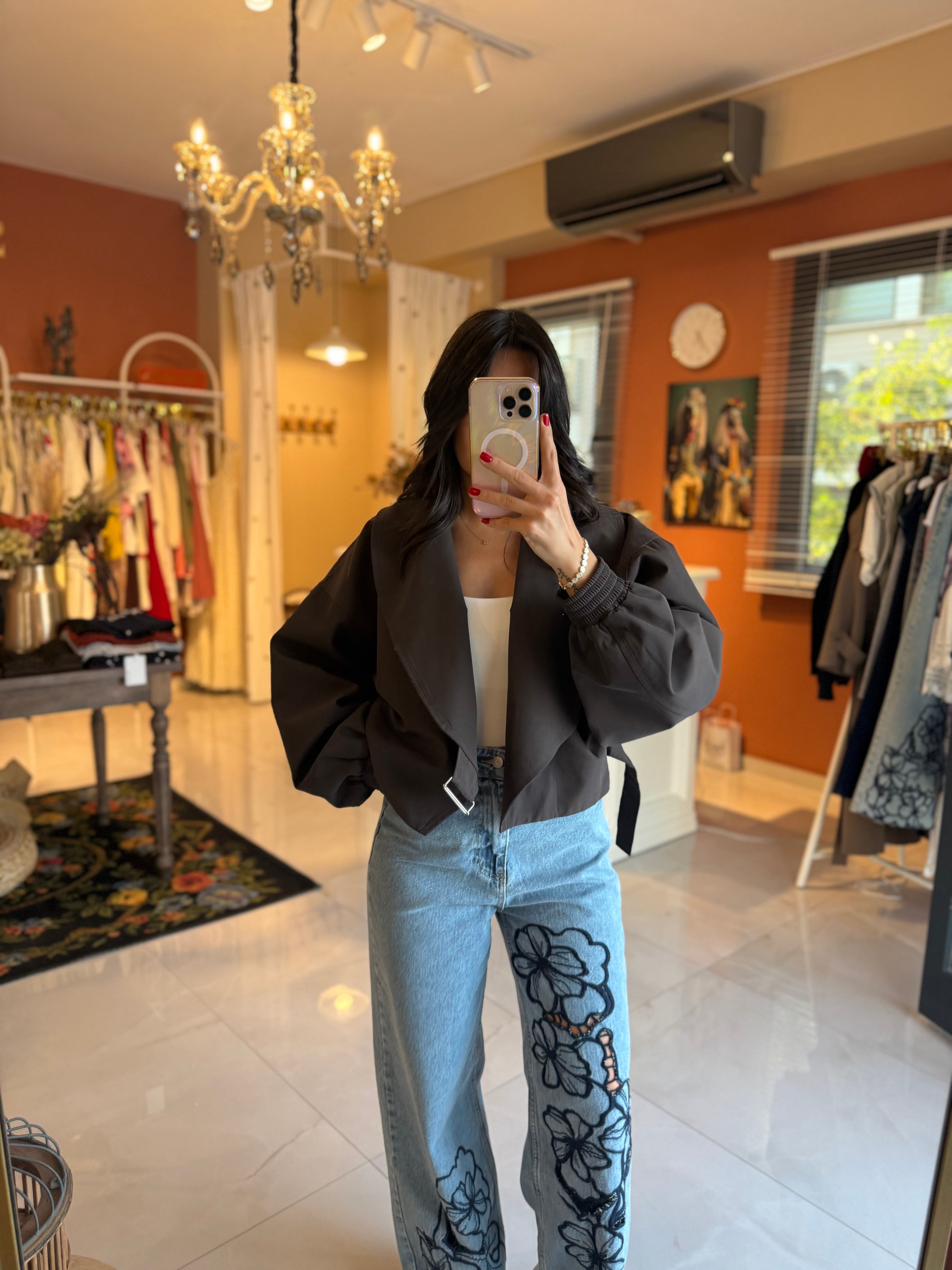 Kruvaze Model Kahve Bomber Ceket