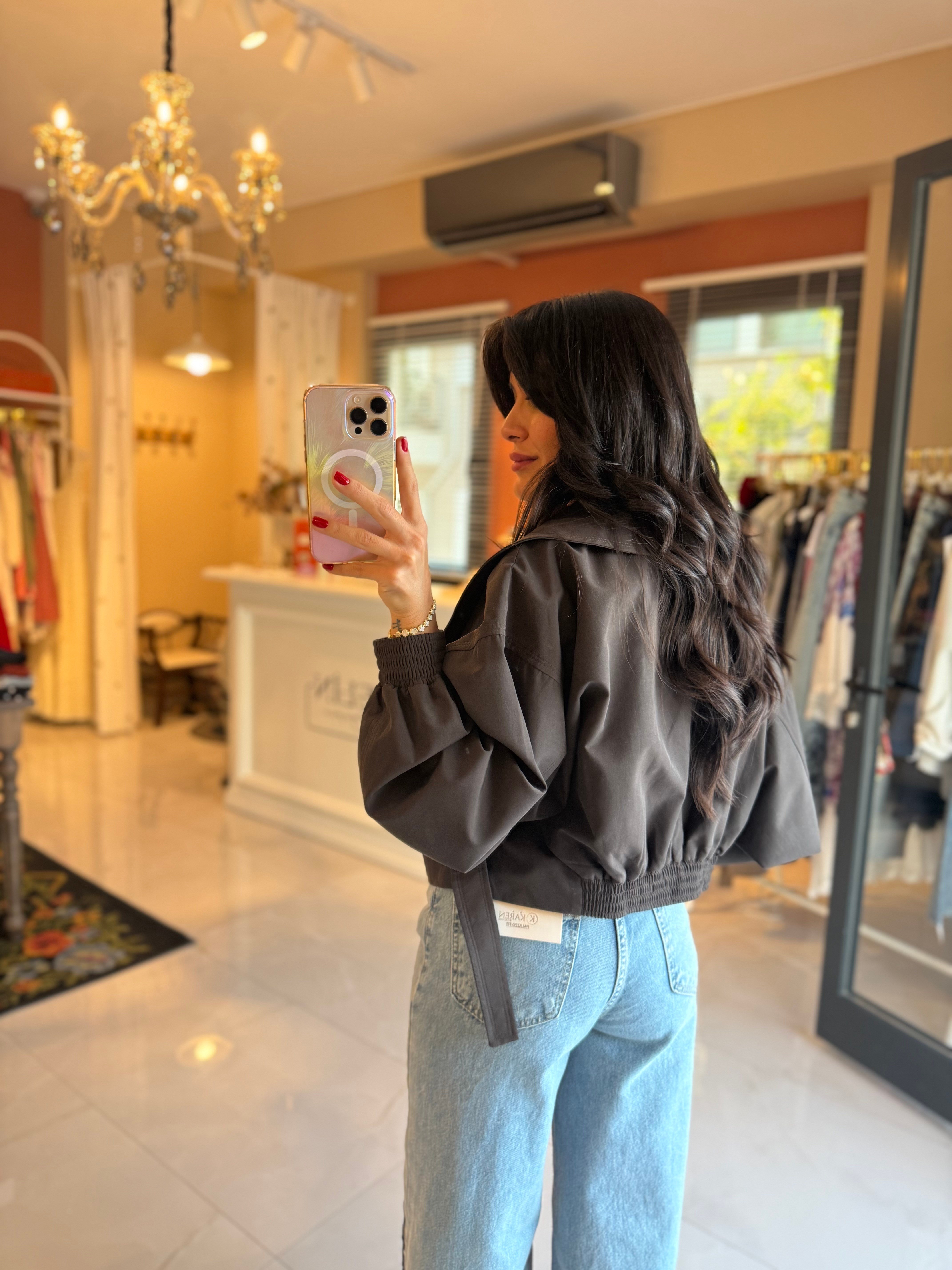 Kruvaze Model Kahve Bomber Ceket