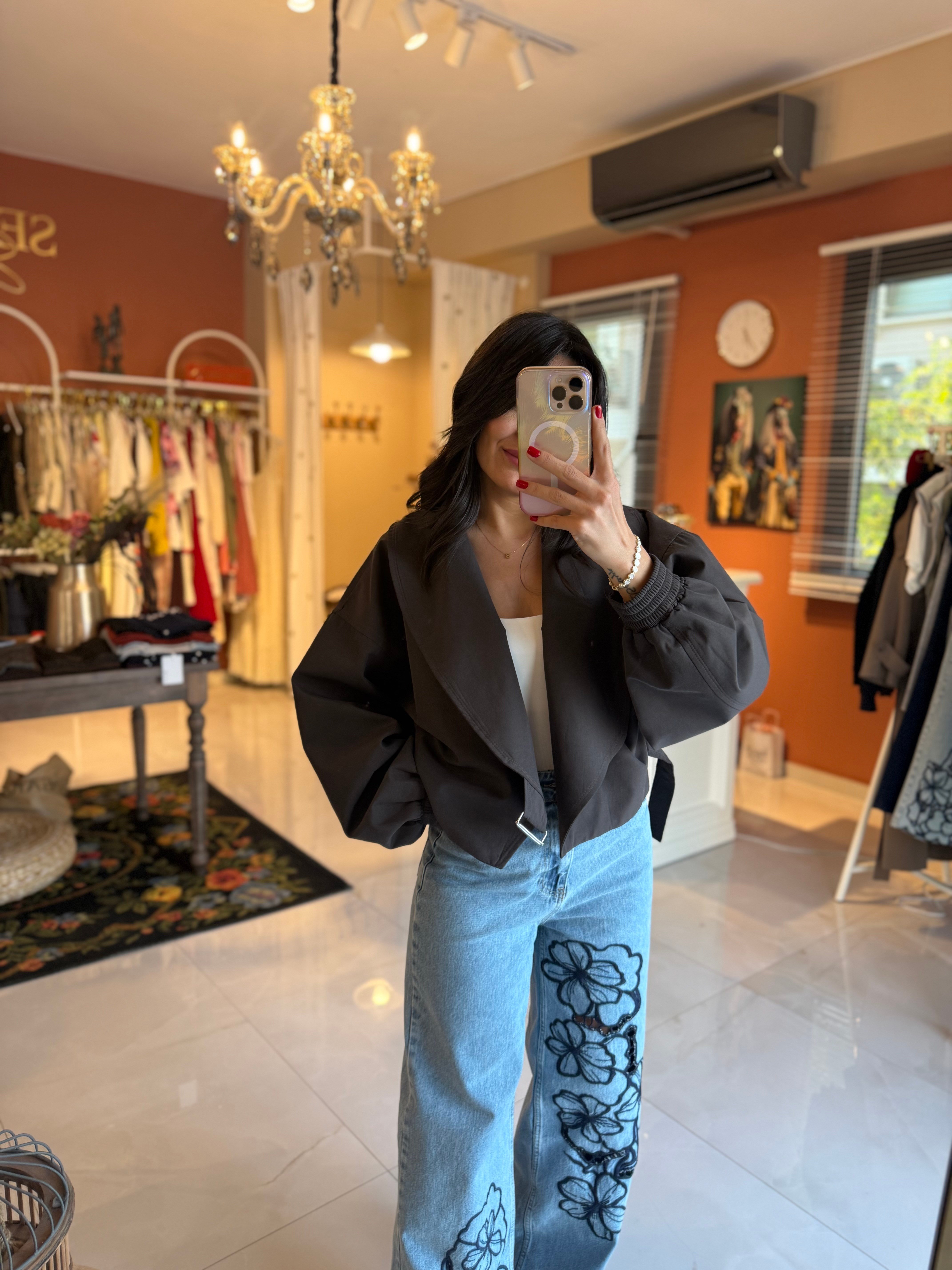 Kruvaze Model Kahve Bomber Ceket