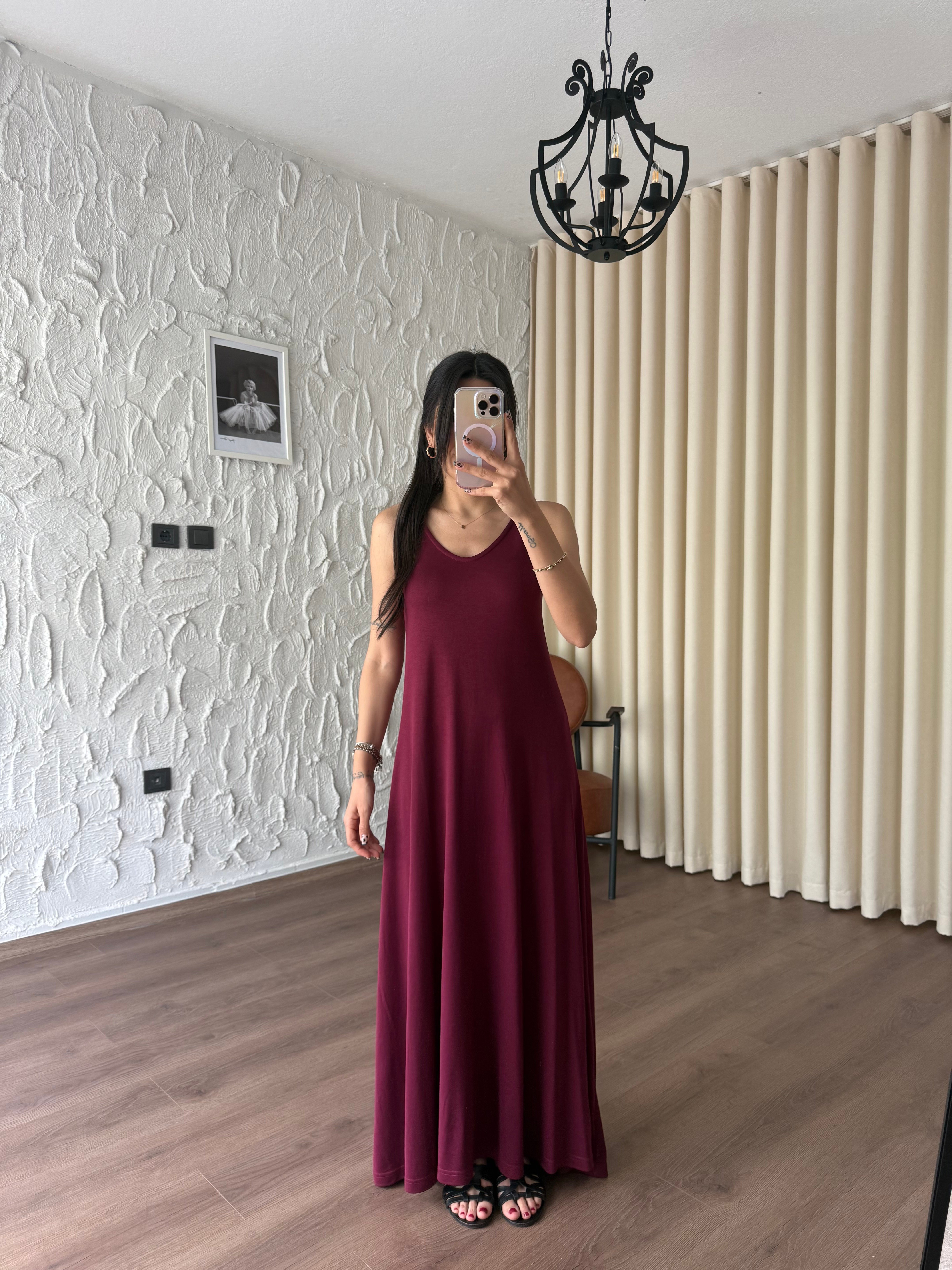 Modal Pike Bordo Elbise