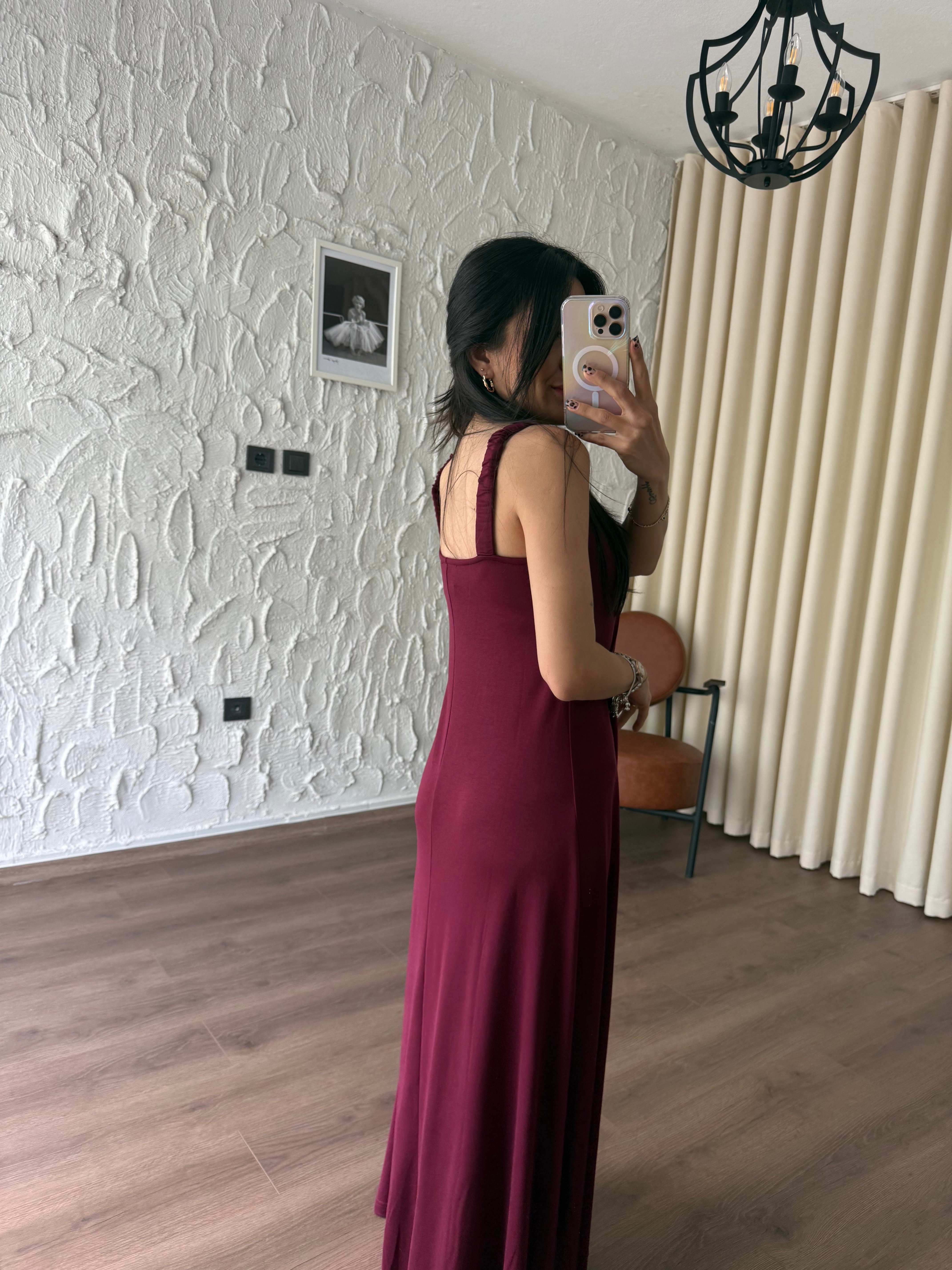 Modal Pike Bordo Elbise