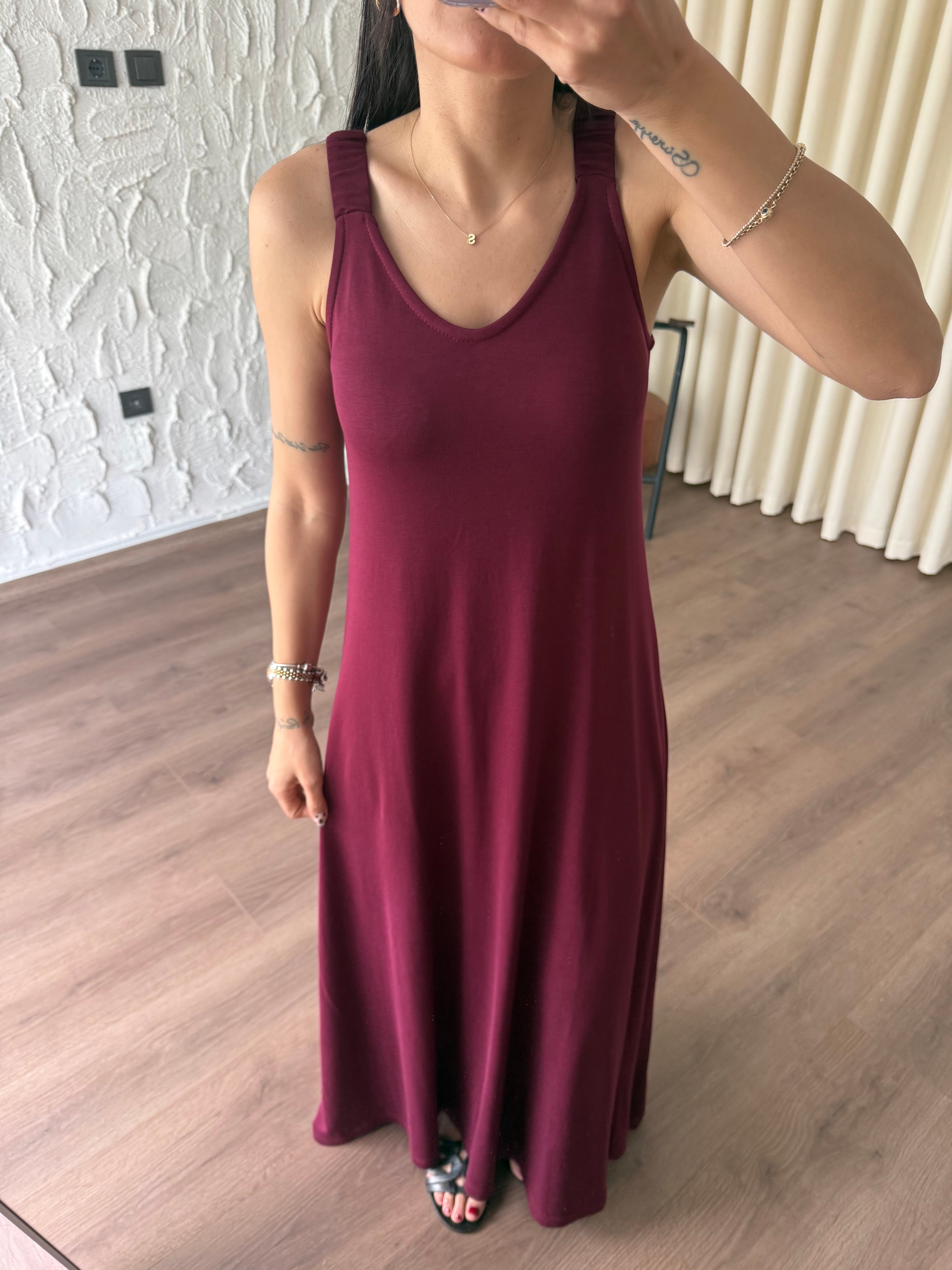 Modal Pike Bordo Elbise