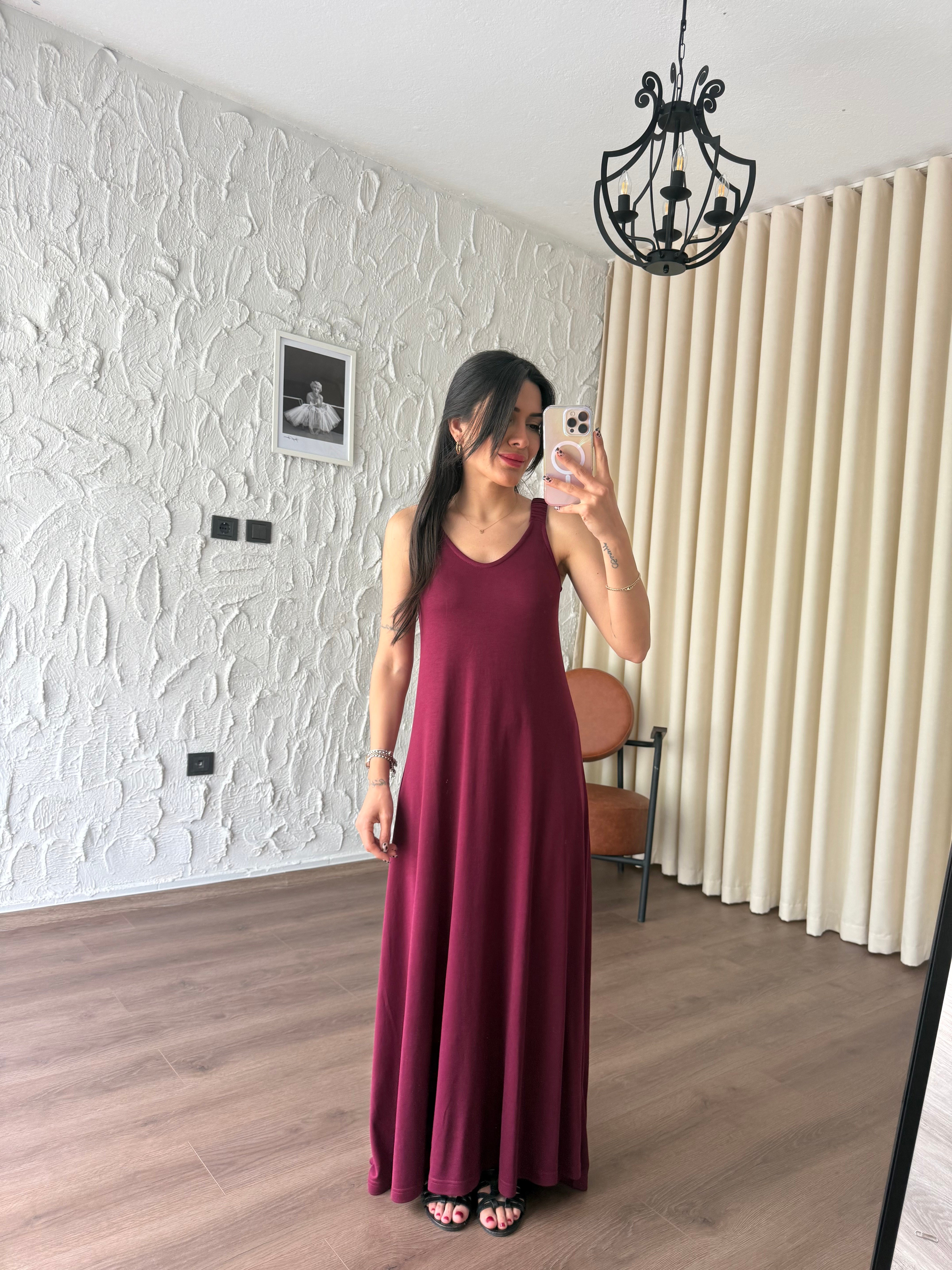 Modal Pike Bordo Elbise