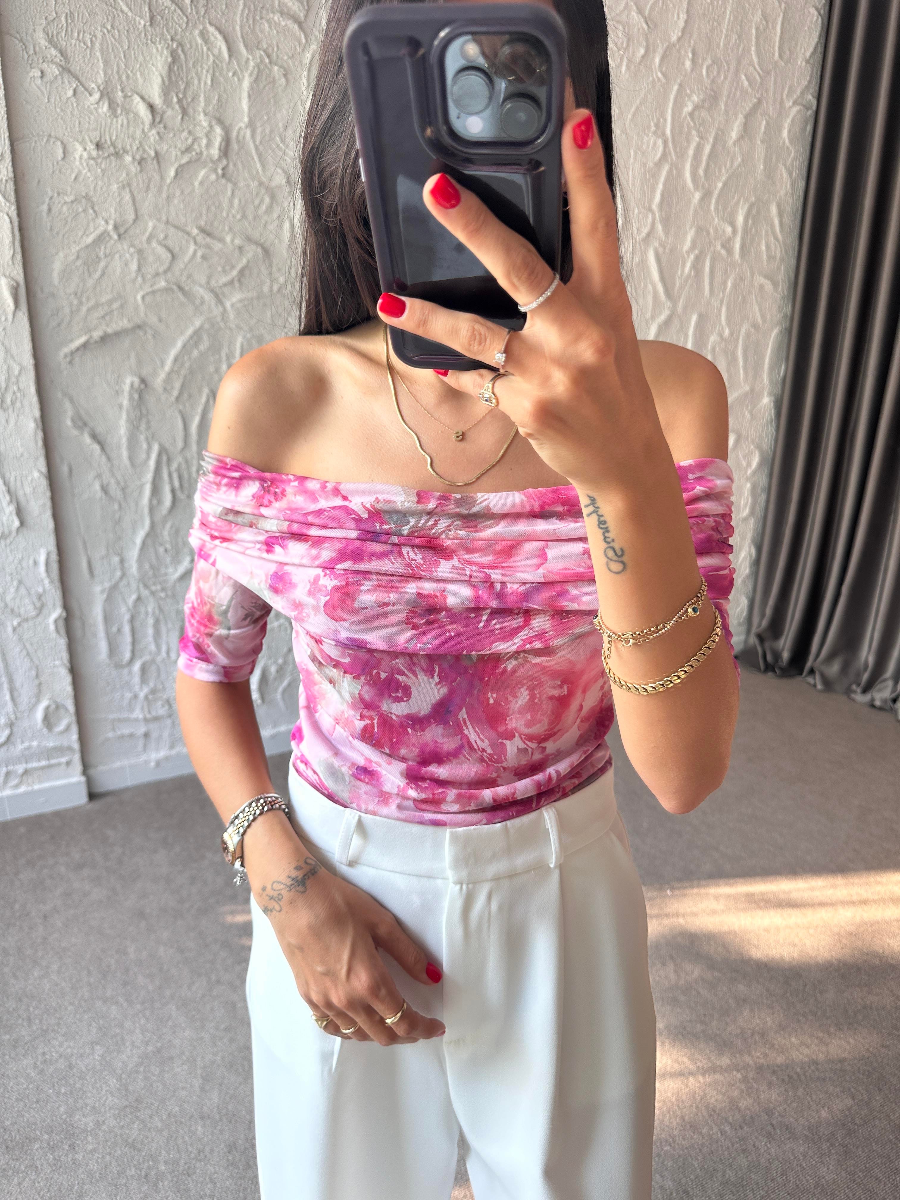 Mohito Çiçekli Transparan Bluz