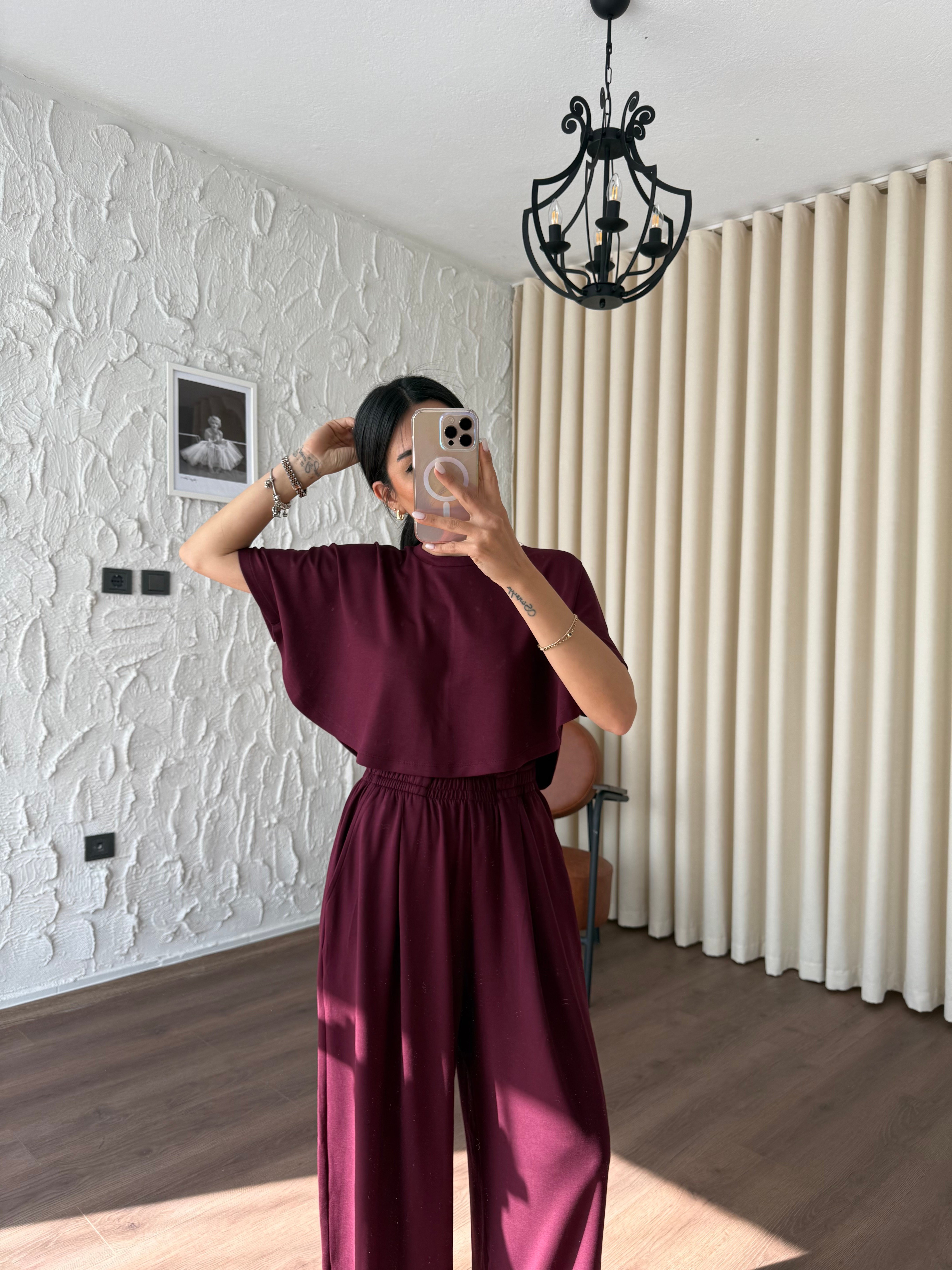 Pelerin Model Bordo Modal Takım