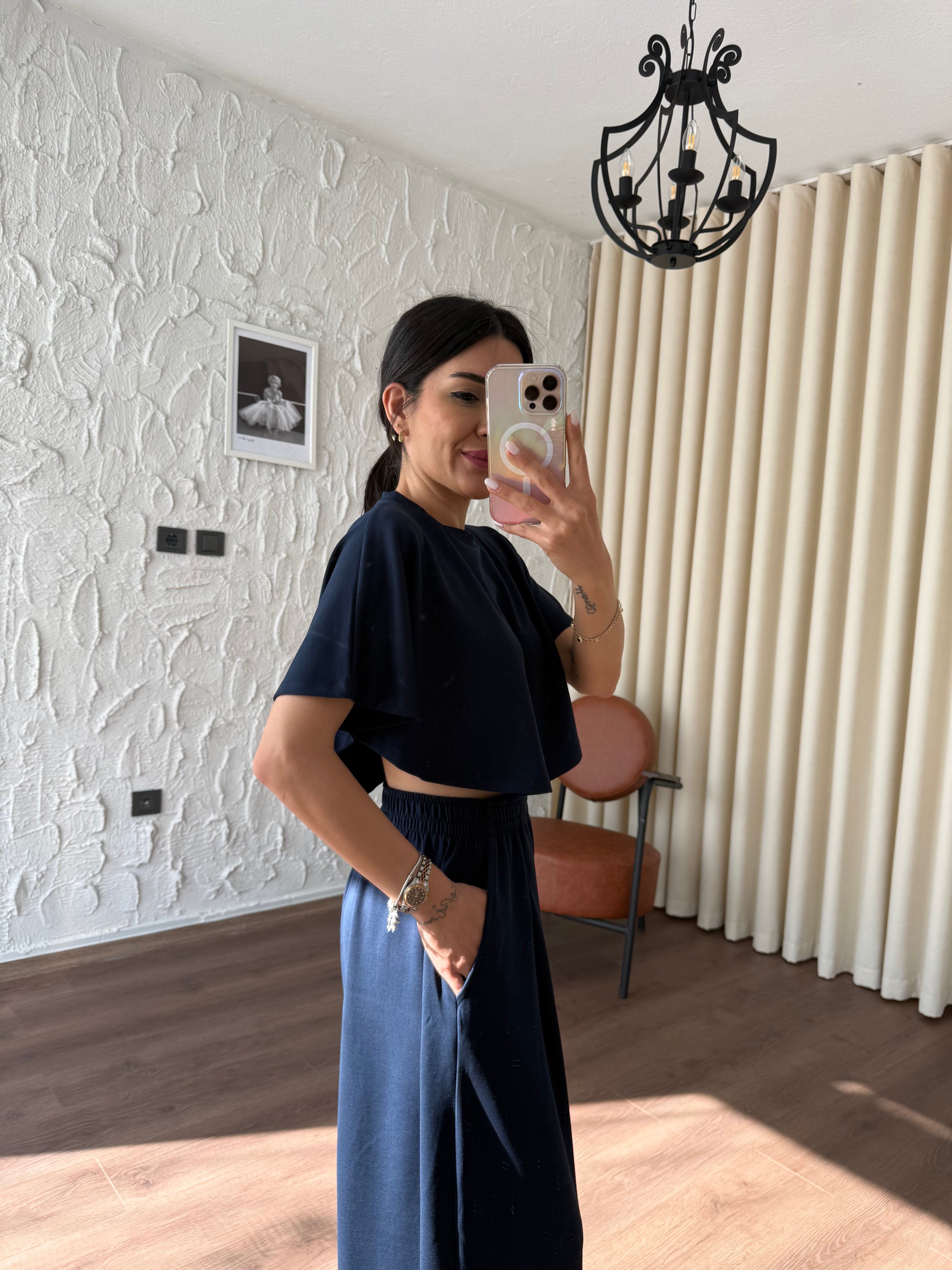 Pelerin Model Lacviert Modal Takım