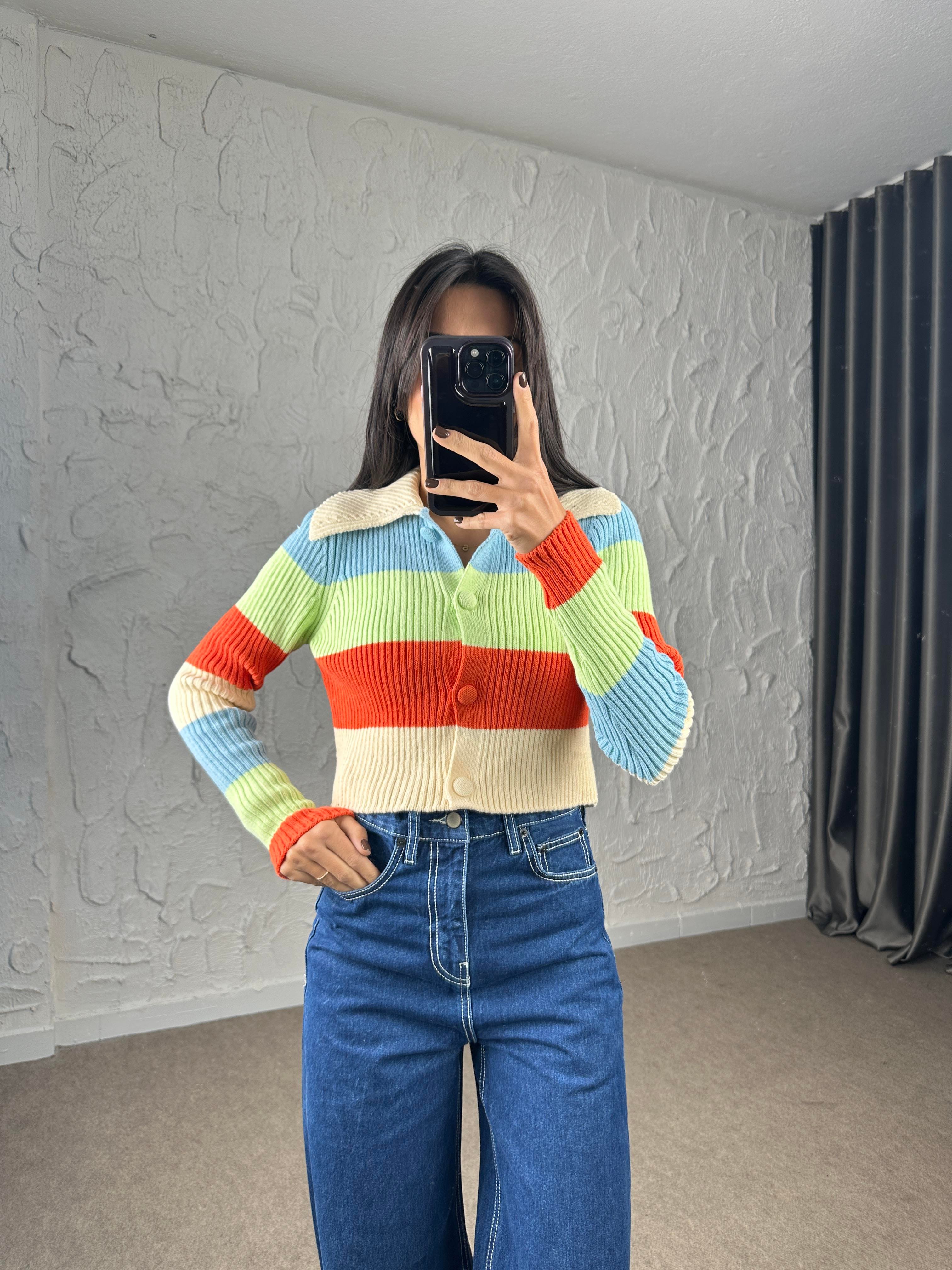 Rainbow Yaka Detay Triko