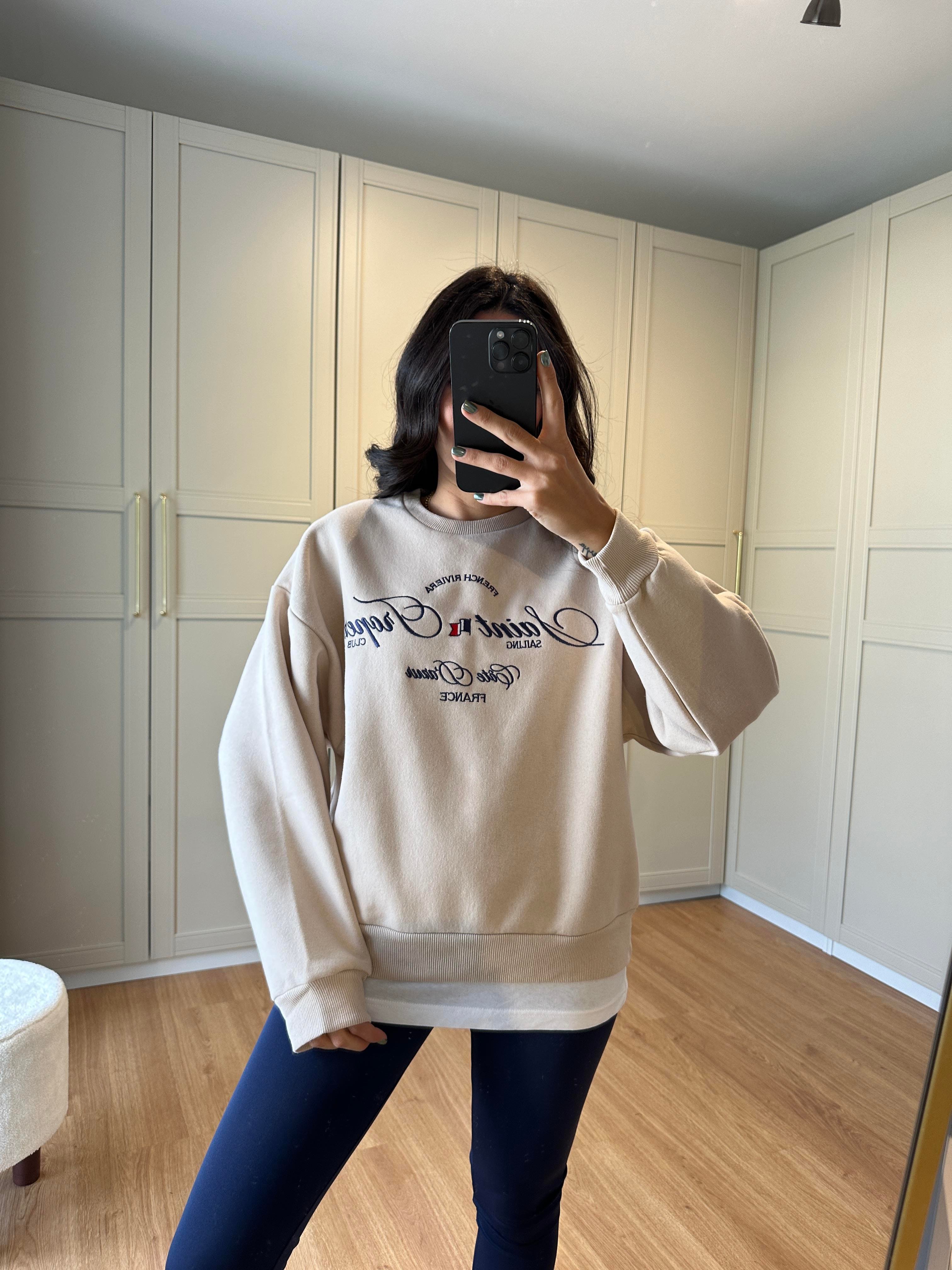 Saint Tropez Bej Sweatshirt